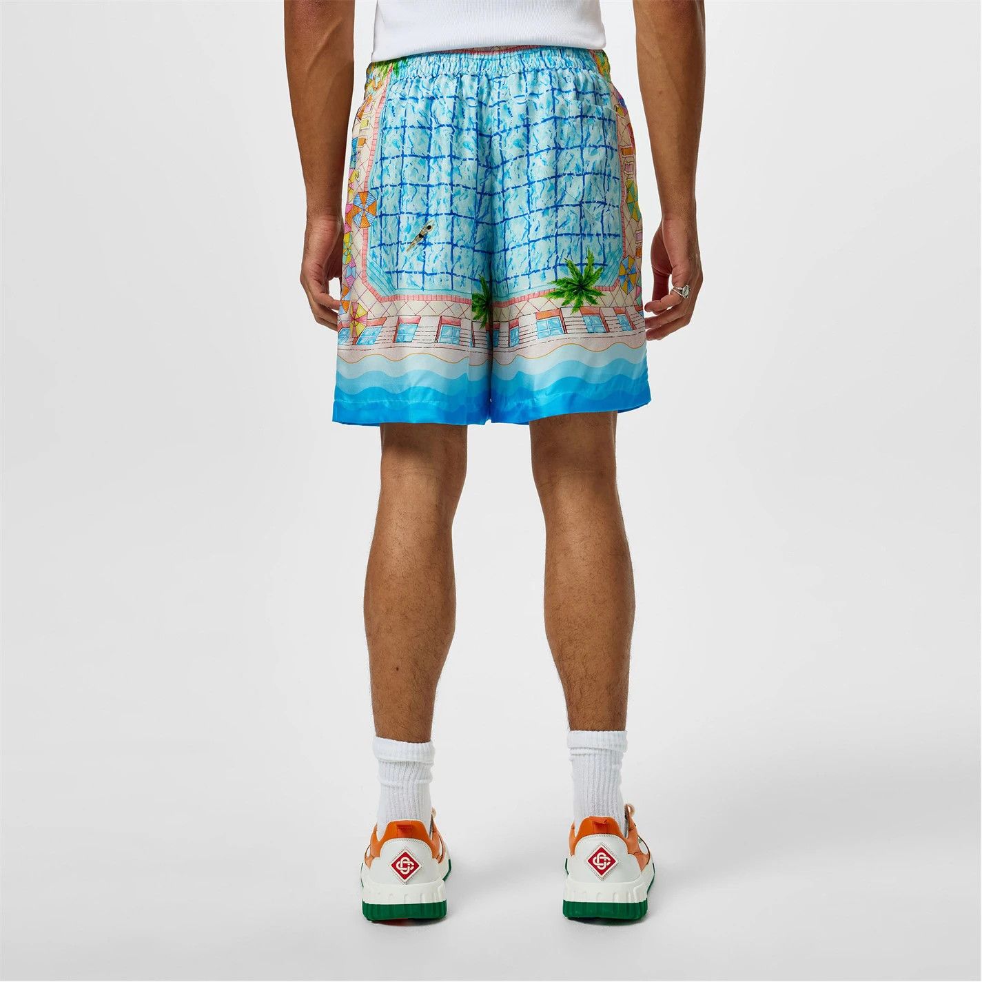 Casablanca os11x0725 The Dive Graphic Silk Shorts in Multicolor Size US 32 / EU 48 - 5 Thumbnail