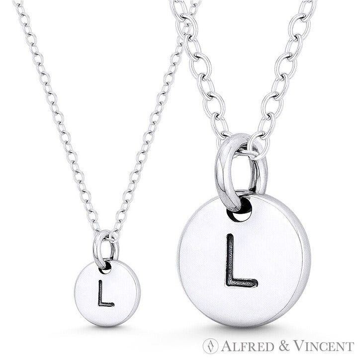 Other Initial Letter "L" Engraved Tiny Circle Pendant Size ONE SIZE - 1 Preview