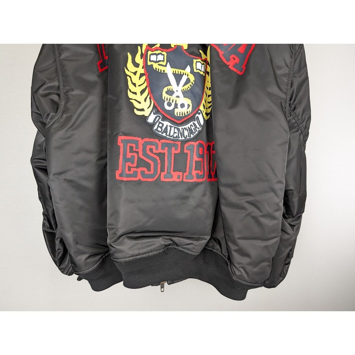 Balenciaga o1rshd1 Bomber Nylon In Black Size US L / EU 52-54 / 3 - 13 Thumbnail