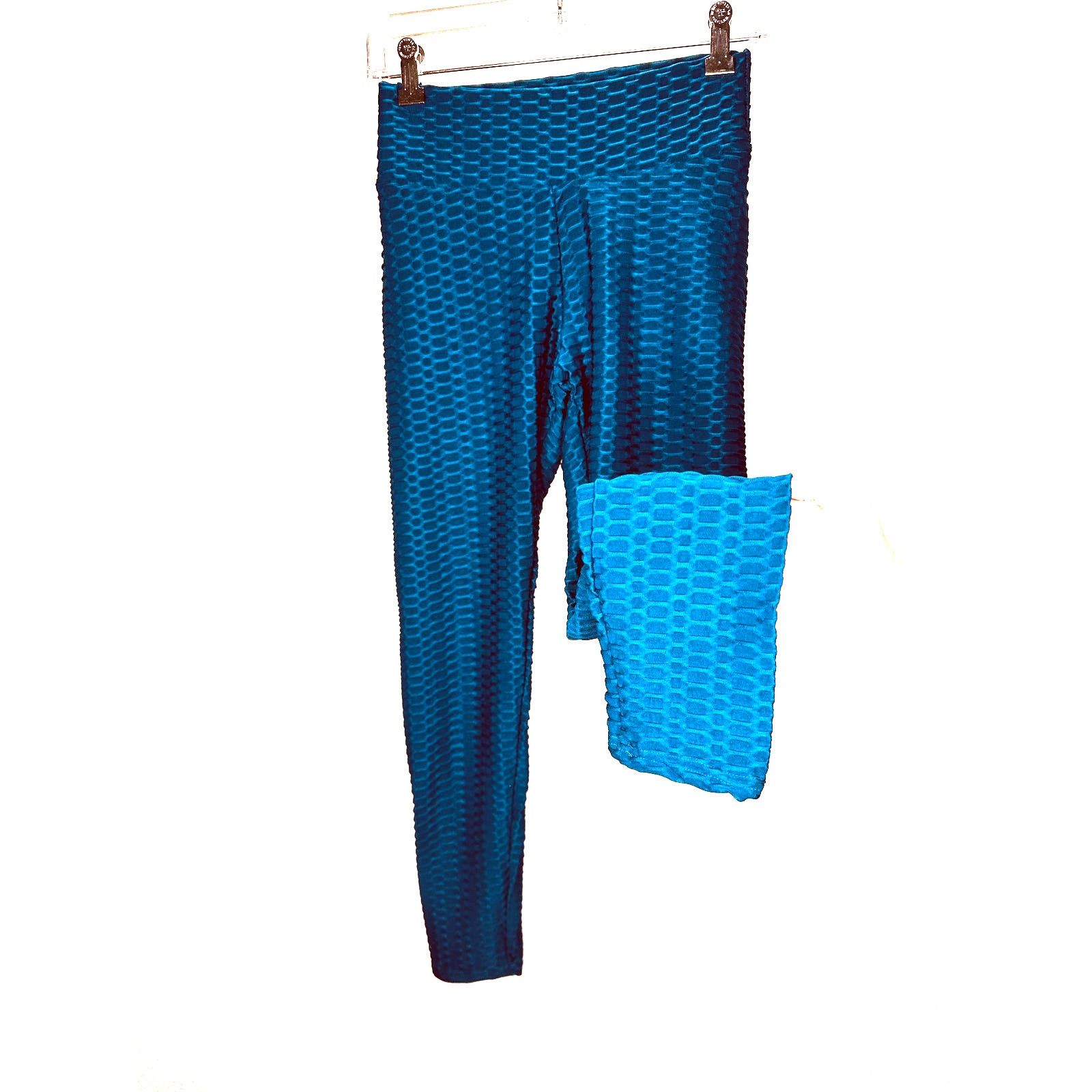 Other Dark Blue Embossed Scrunch Butt Yoga Pant Medium Size 30" / US 8 / IT 44 - 2 Thumbnail