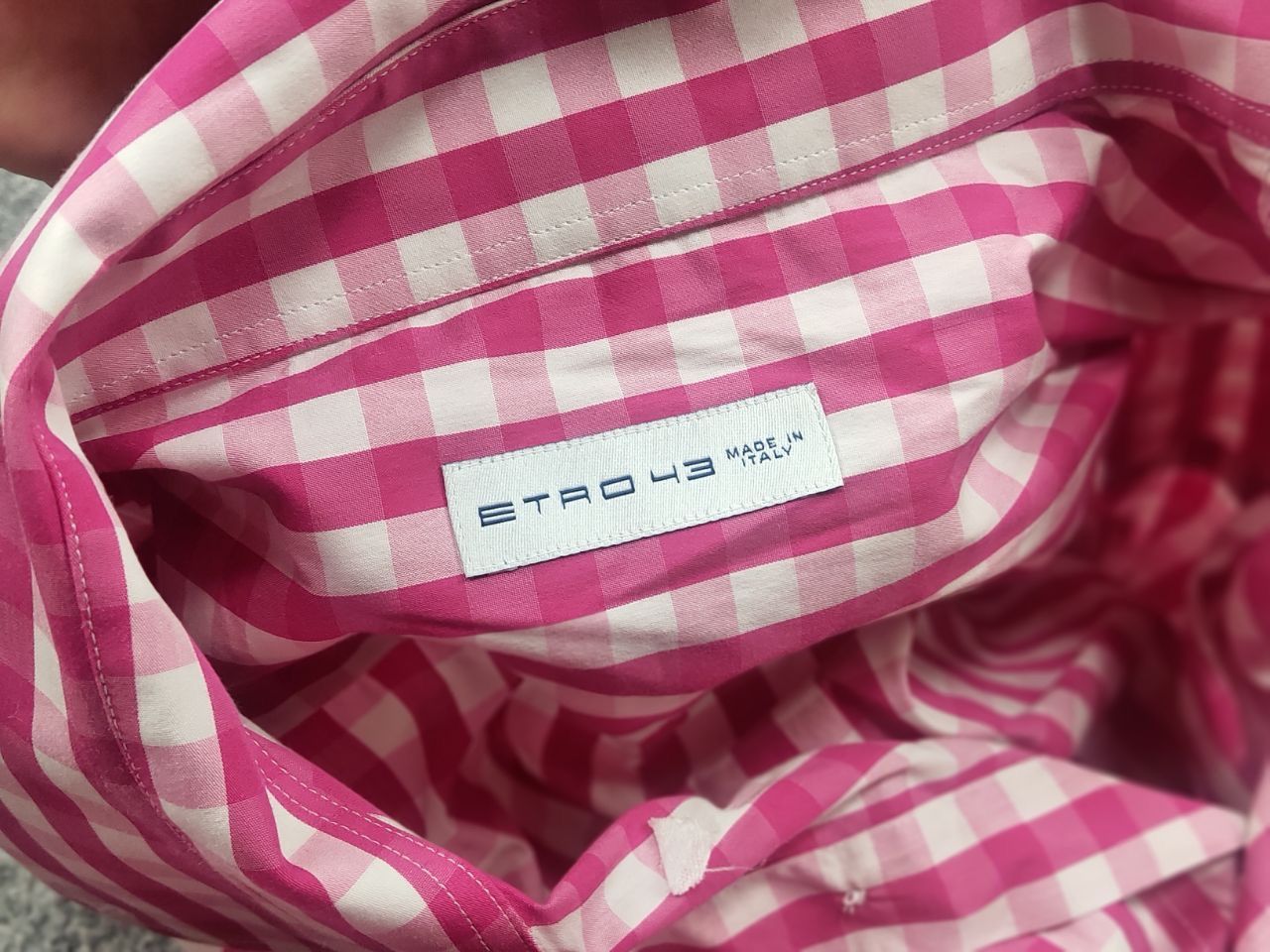 Etro Etro Italy Design Regular Fit pink checked Long sleeve Shirt Size US XL / EU 56 / 4 - 15 Thumbnail