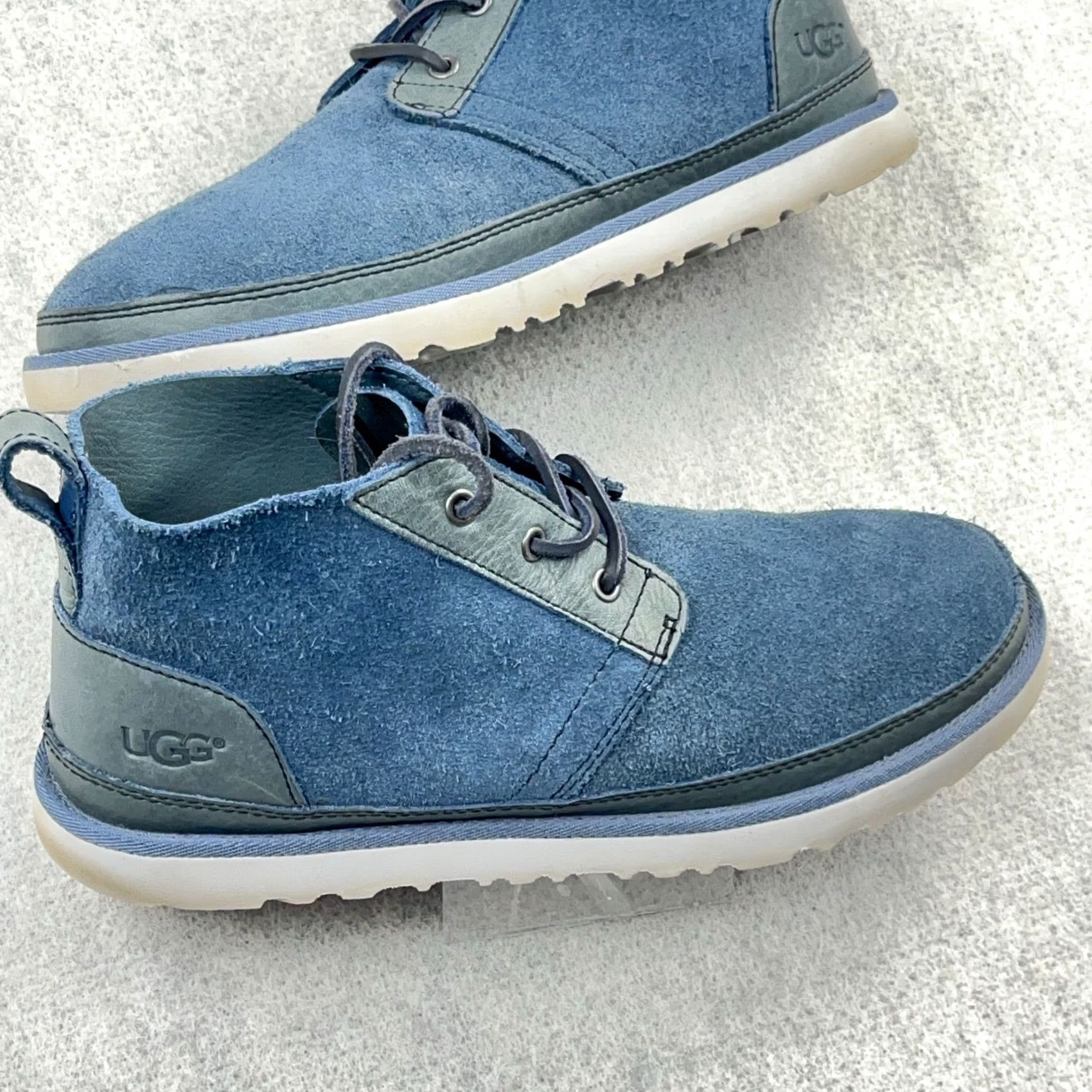Ugg UGG Neumel Boots Salty Blue Suede Wool Ankle Boots Men Size 8 Knit Logo Casual Fall Winter Chukka Boots Mens Size US 8 / EU 41 - 2 Thumbnail