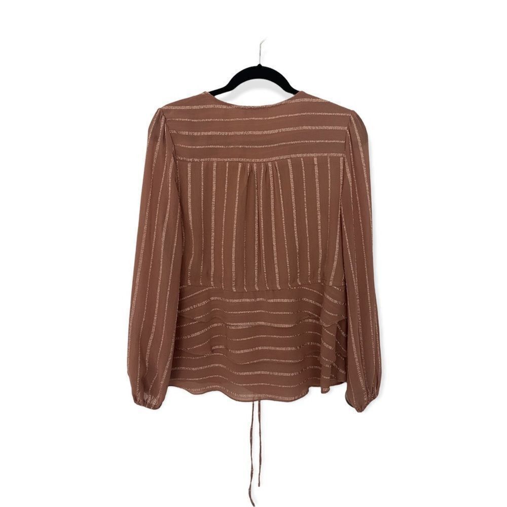 Other Entro Dusty Pink Ruffle Hem Blouse Long Sleeve Boho Top Size Size S / US 4 / IT 40 - 3 Thumbnail
