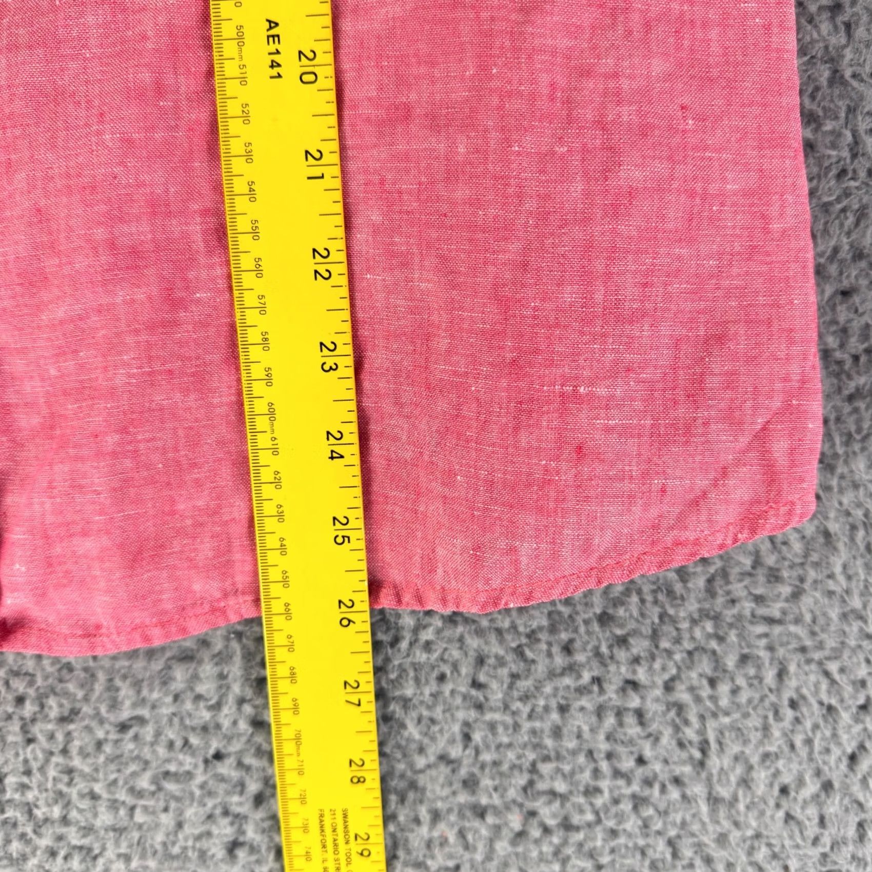 Vintage Foxcroft Button-Up Shirt Womens Medium Pink 100% Linen Long Sleeve Casual Summer Size M / US 6-8 / IT 42-44 - 7 Thumbnail
