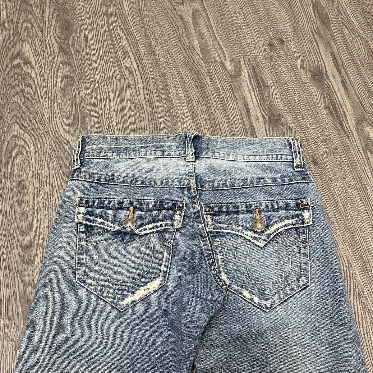 Japanese Brand Unknow - Flared Non-Alignmend Faded Denim ifsix Lgb Style Size US 29 - 11 Thumbnail