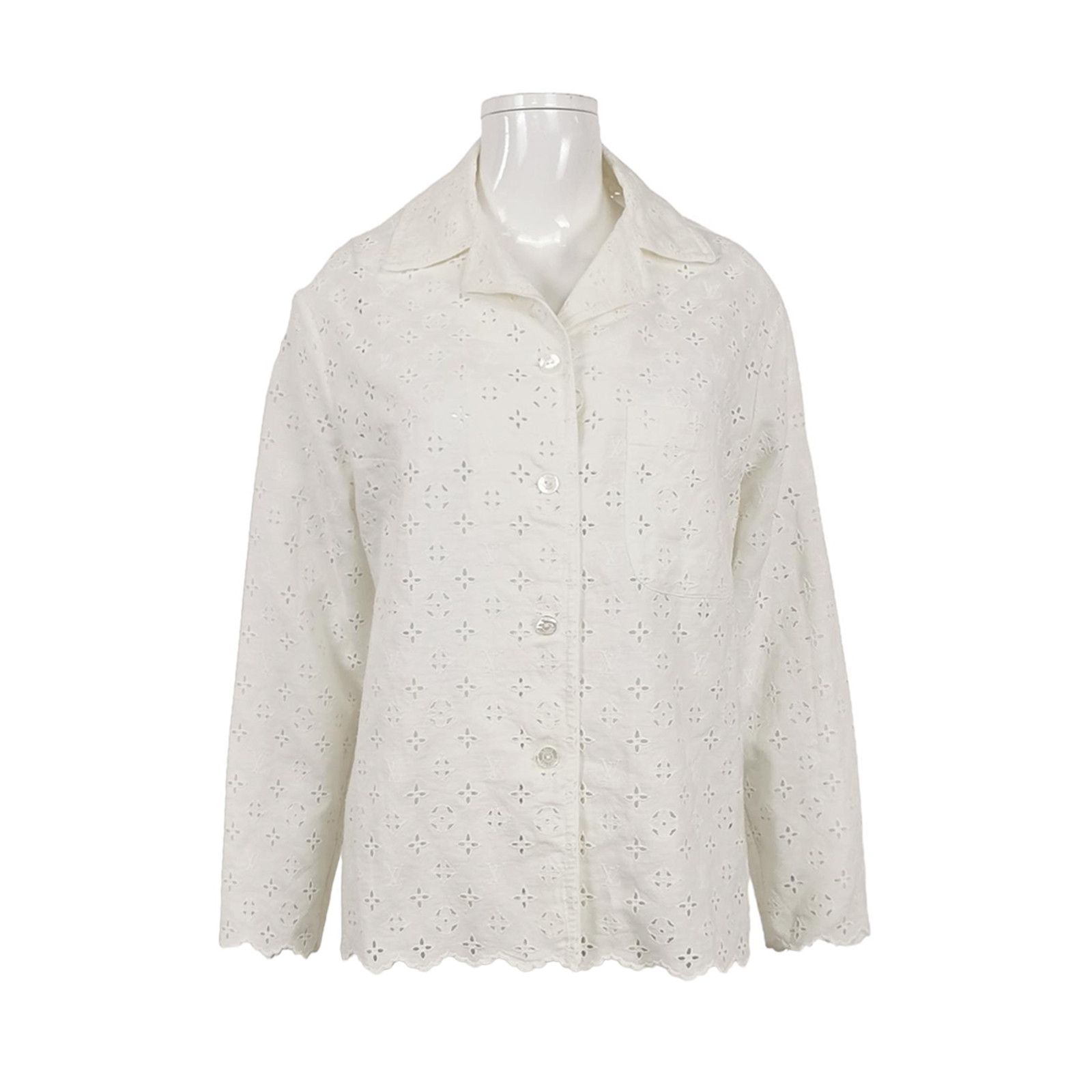Louis Vuitton Louis Vuitton Monogram Eyelet Button Up Shirt Size 34 Size XS / US 0-2 / IT 36-38 - 1 Thumbnail