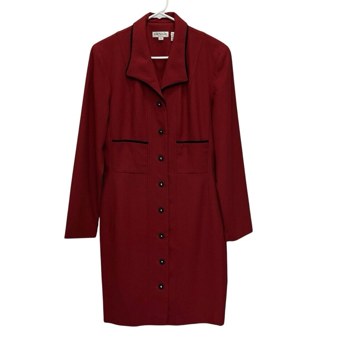 Ann Taylor × Vintage Ann Taylor | Vintage Buttoned Red Trench Coat USA Size 12 Size XL / US 12-14 / IT 48-50 - 1 Thumbnail