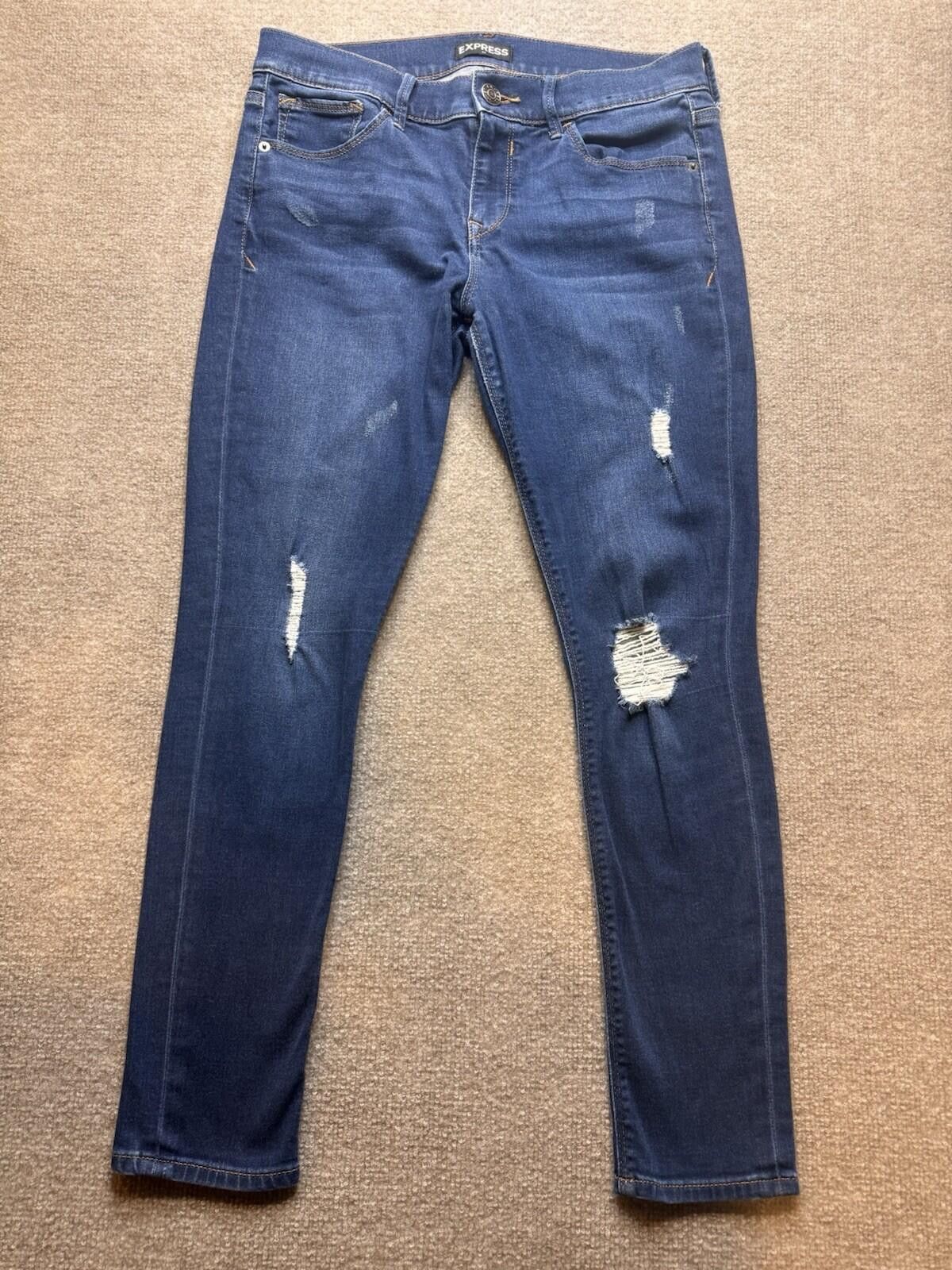 Express Express Jeans Womens EXP Mid Rise Distressed Skinny 8 755 Size 30" / US 8 / IT 44 - 2 Thumbnail