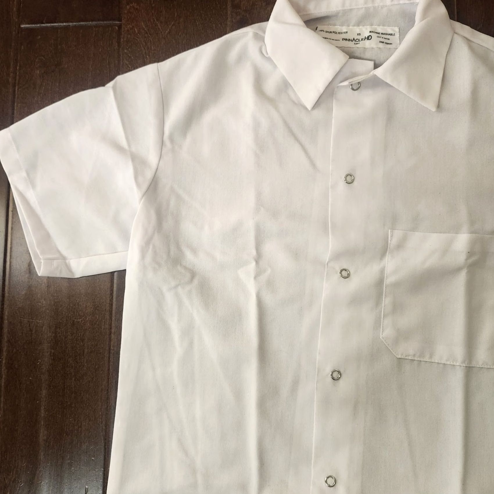 Vintage PinnacleHD Work Shirt Mens XS White Short Sleeve Button-Up Collared Casual Business Travel 90s? Size US XS / EU 42 / 0 - 3 Thumbnail
