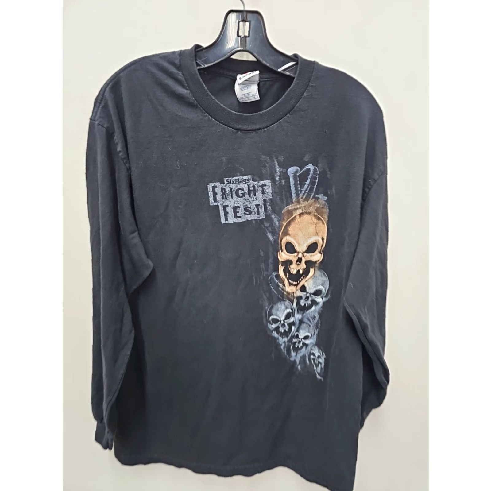 Vintage VINTAGE Fright Fest Long Sleeve Shirt Men L Black Halloween Six Flags Fright Fest Shirt Hoodie Men L Black Size US L / EU 52-54 / 3 - 2 Thumbnail