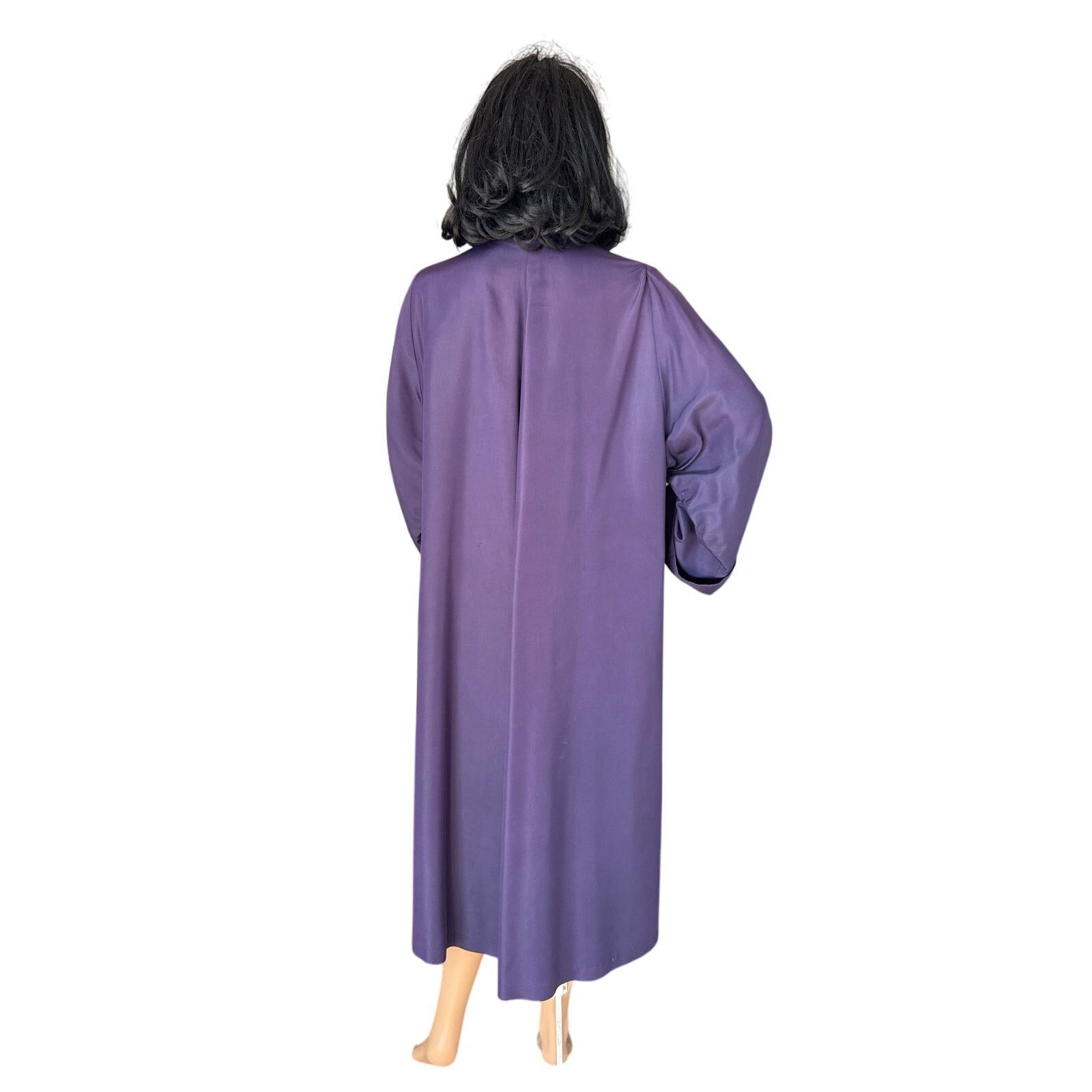Vintage Vintage Purple Sateen Lined Duster Swing Coat 3 button close Size L / US 10 / IT 46 - 2 Thumbnail
