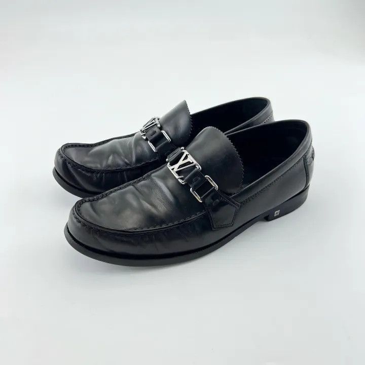Louis Vuitton Louis Vuitton Black Leather Slip-On Loafers -2508 Size US 7.5 / EU 40-41 - 1 Thumbnail