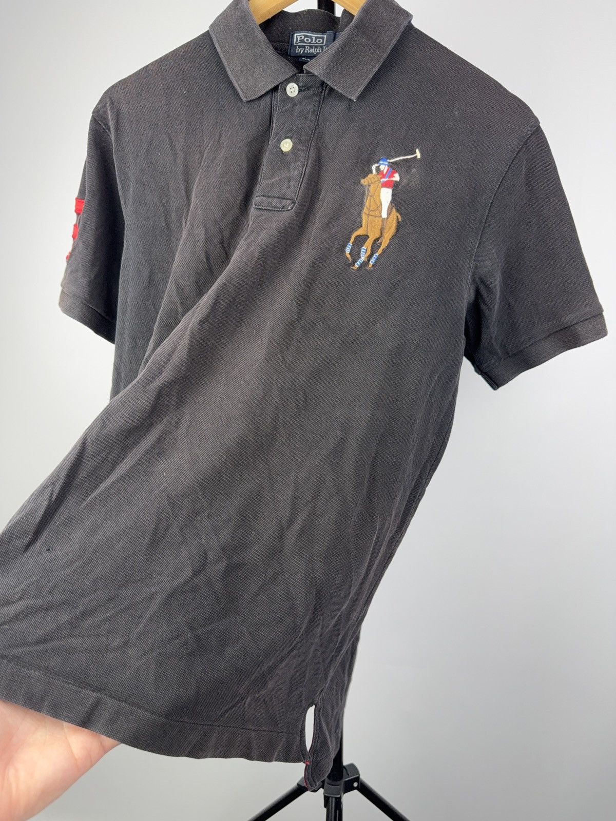 Polo Ralph Lauren Vintage 90s Polo Ralph Lauren #9 Big Pony Faded Polo Shirt Size US L / EU 52-54 / 3 - 8 Thumbnail
