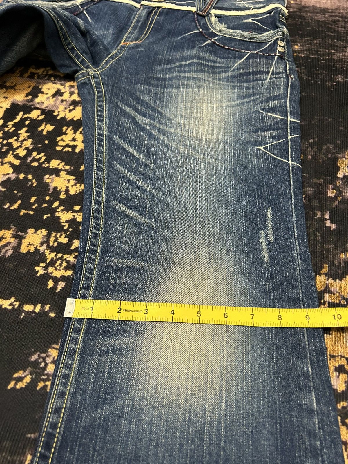 Tornado Mart Red Pepper Wing Back Embroidered Whiskered Jeans Size US 34 / EU 50 - 22 Thumbnail