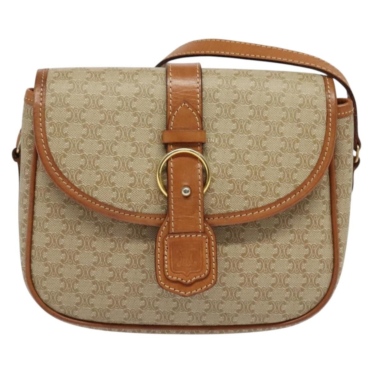 Celine CELINE Macadam Canvas Shoulder Bag Pvc Beige Gold Size ONE SIZE - 2 Thumbnail