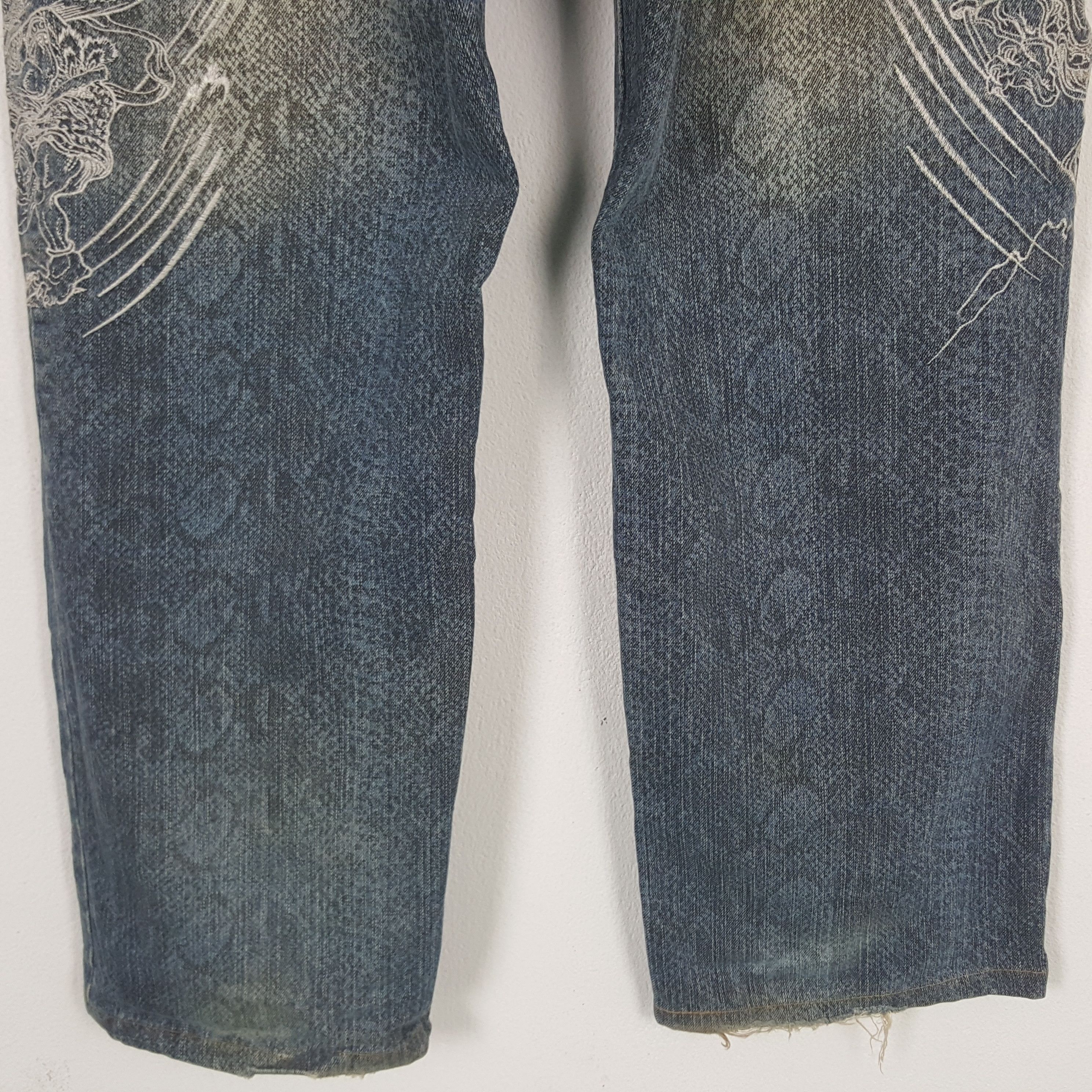 Japanese Brand × Vintage Vintage Karakumi Tamashii Japanese Embroidery Denim Jeans Size US 32 / EU 48 - 3 Thumbnail
