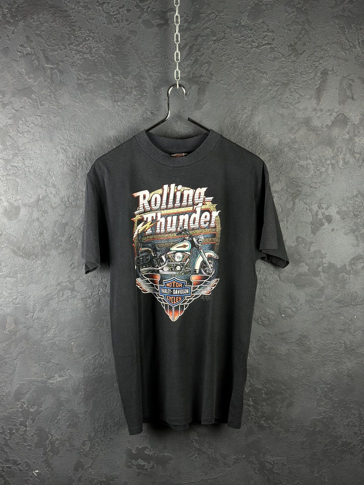 1990x Clothing × Harley Davidson × Vintage Harley Davidson Motorcycle -  1991 Rolling Thunder 3D Emblem | Grailed