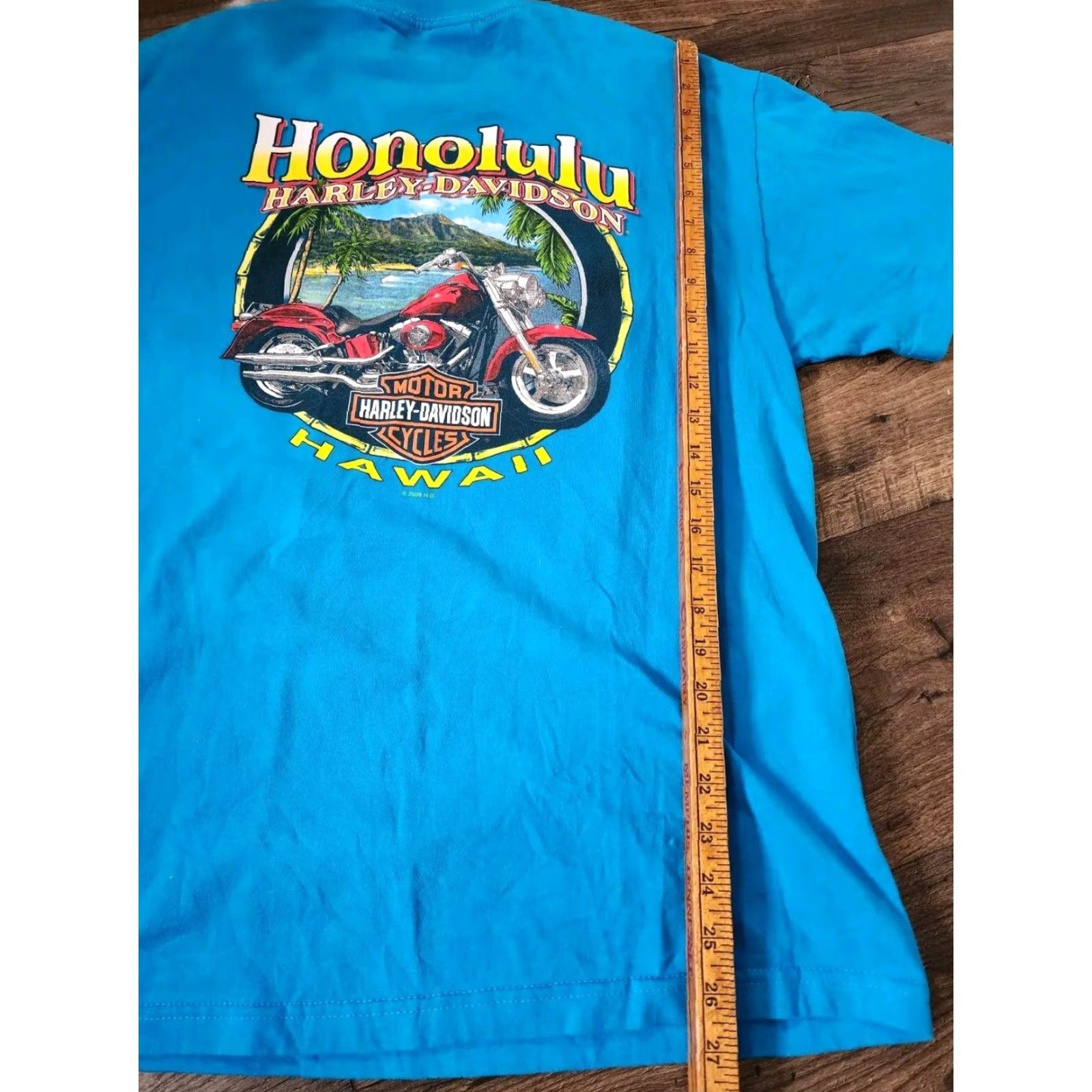 Harley Davidson VINTAGE Mens L HARLEY DAVIDSON Ride In Paradise Honolulu Hawaii T Shirt Distressed Size US L / EU 52-54 / 3 - 5 Thumbnail