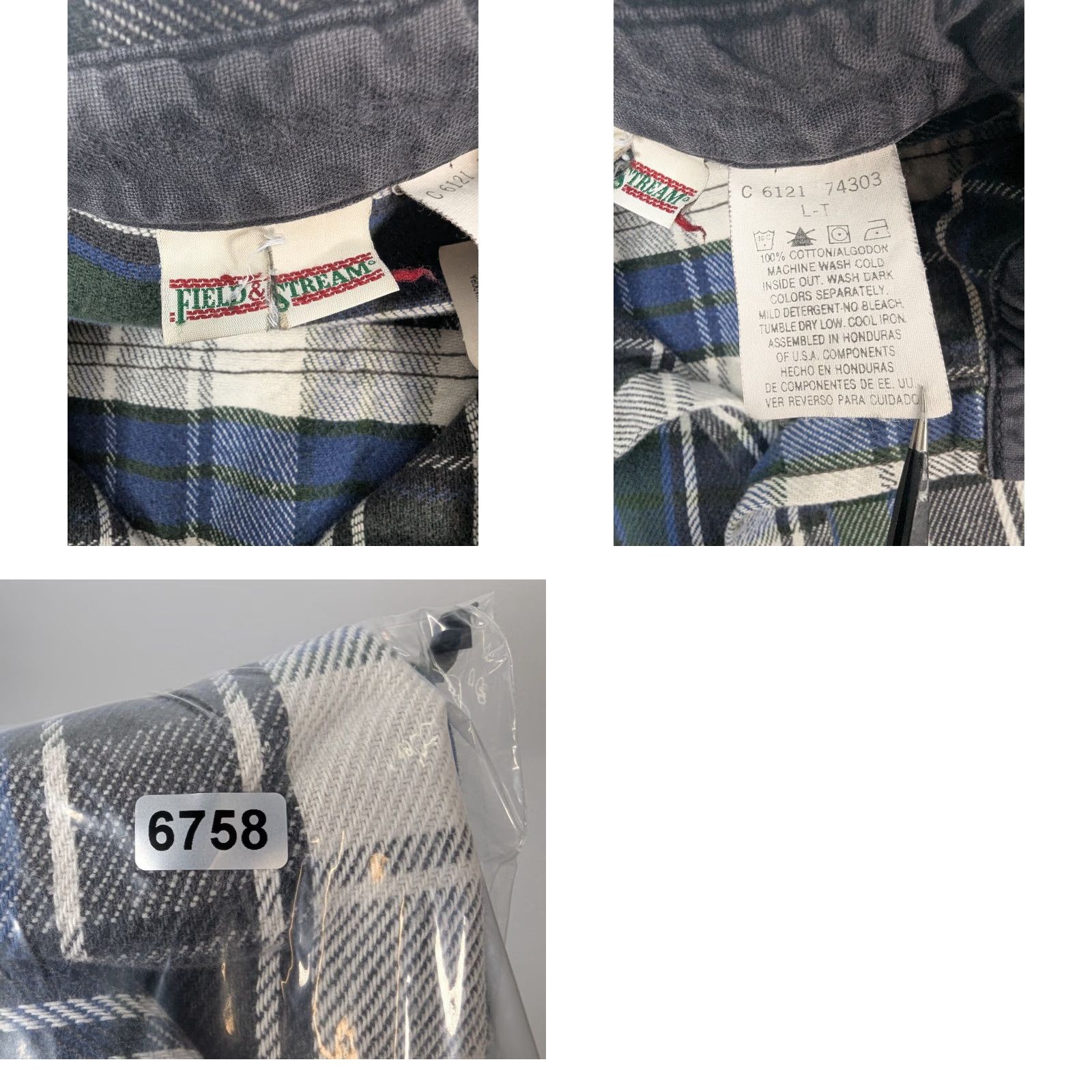 Vintage VINTAGE Field and Stream Shirt Men’s L Tall Plaid Flannel Blue Cotton Button-Up Size US L / EU 52-54 / 3 - 8 Thumbnail