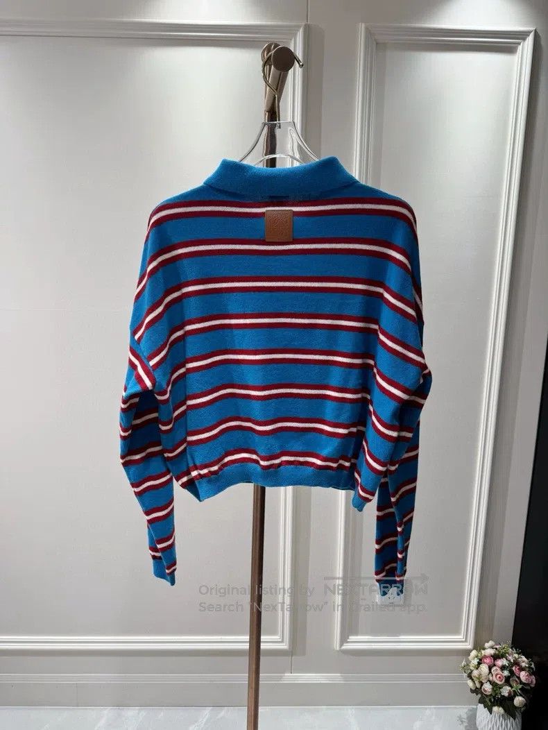 Loewe Loewe 23 Spring/Summer, blue striped leather logo polo kni Size XS / US 0-2 / IT 36-38 - 2 Thumbnail