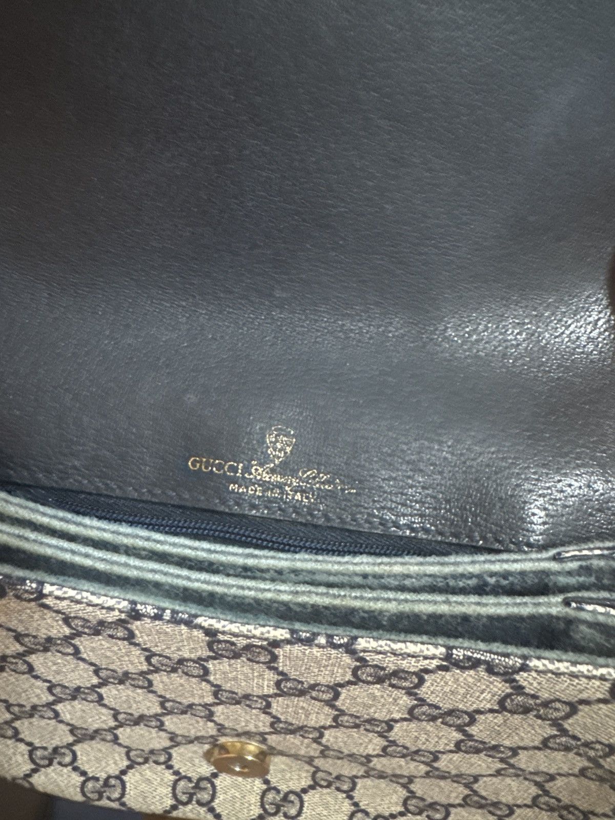 Gucci GUCCI GG Canvas Shoulder Bag PVC Leather Gray Navy Size ONE SIZE - 13 Thumbnail
