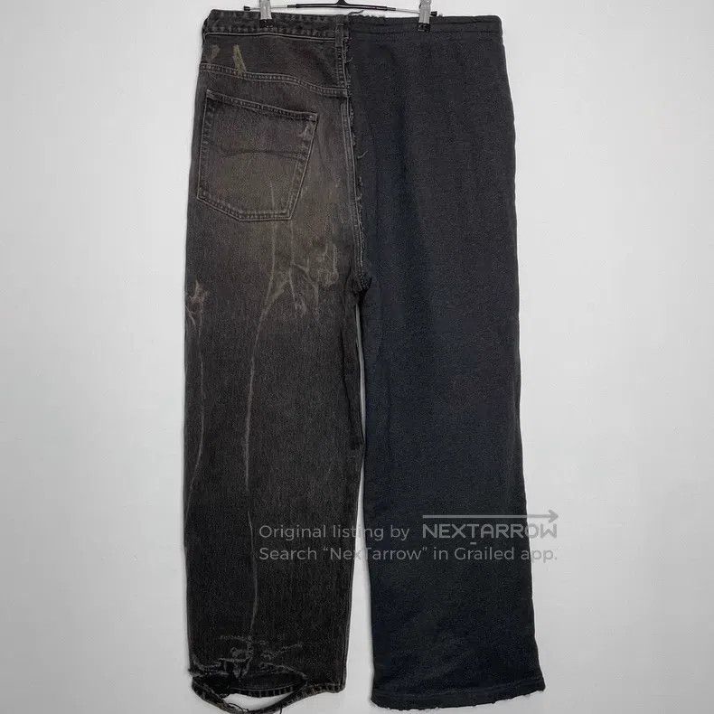 Balenciaga Balenciaga size XS Patchwork Denim Sweatpants in Dark Grey Size US 27 - 2 Thumbnail