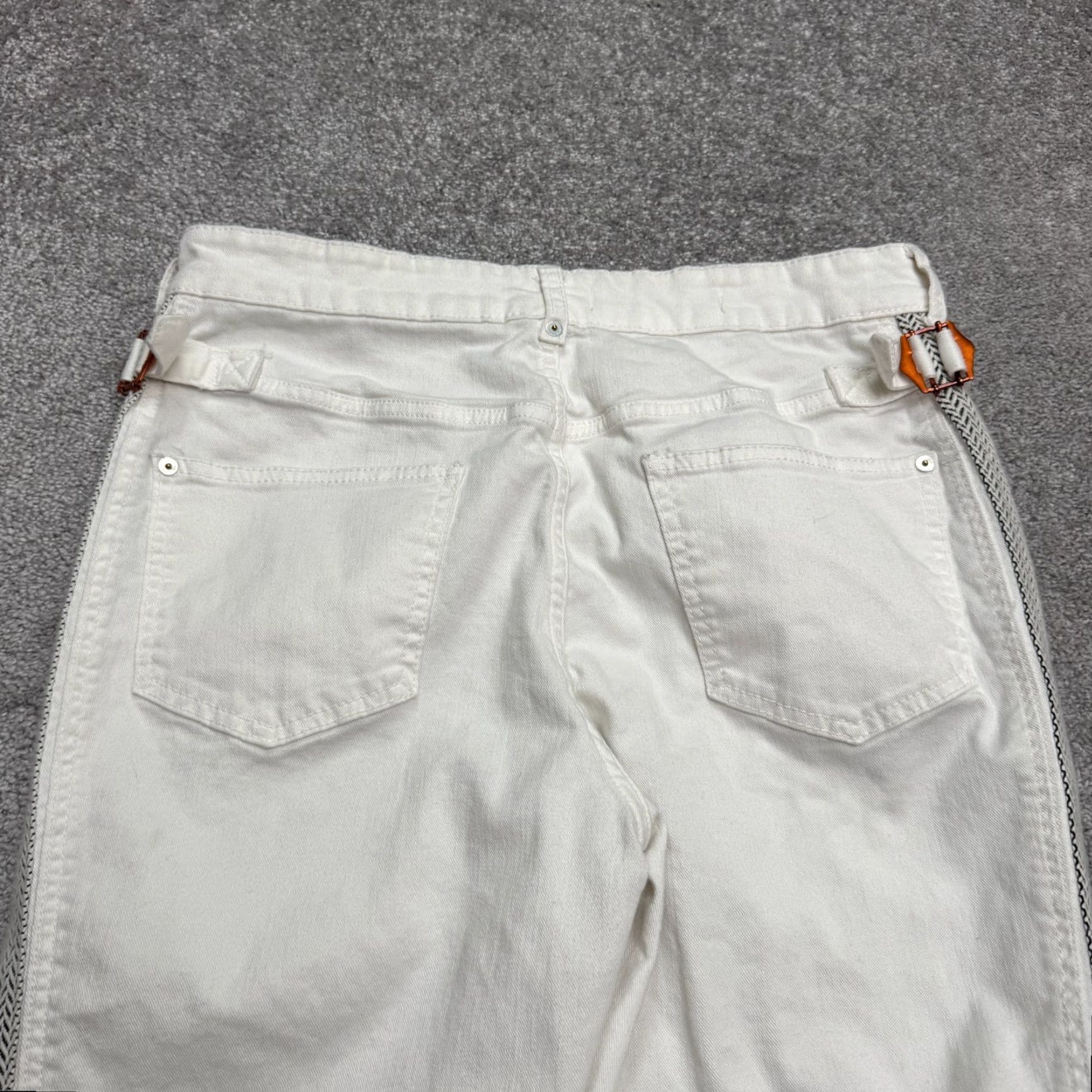 Anthropologie Anthropologie Jeans Woman Regular White Denim 30 5-Pocket Button Fly Belt Loops Ankle Slim Stretch Size 30" / US 8 / IT 44 - 6 Thumbnail