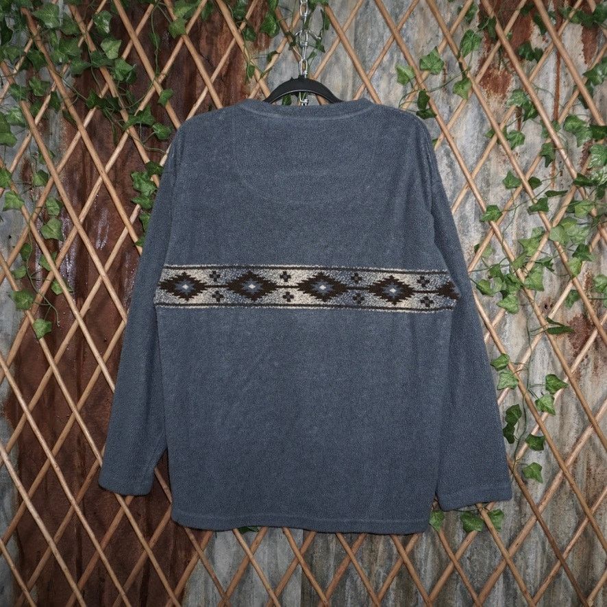 St. Johns Bay Large-VintageY2K St Johns Bay Aztec stripe fleece sweatshirt Size US L / EU 52-54 / 3 - 2 Thumbnail