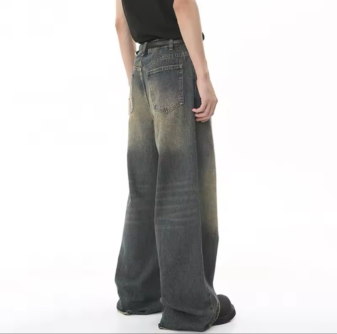 Japanese Brand × Jean Men's Denim Pants Old Blue Washed Size US 33 - 4 Thumbnail
