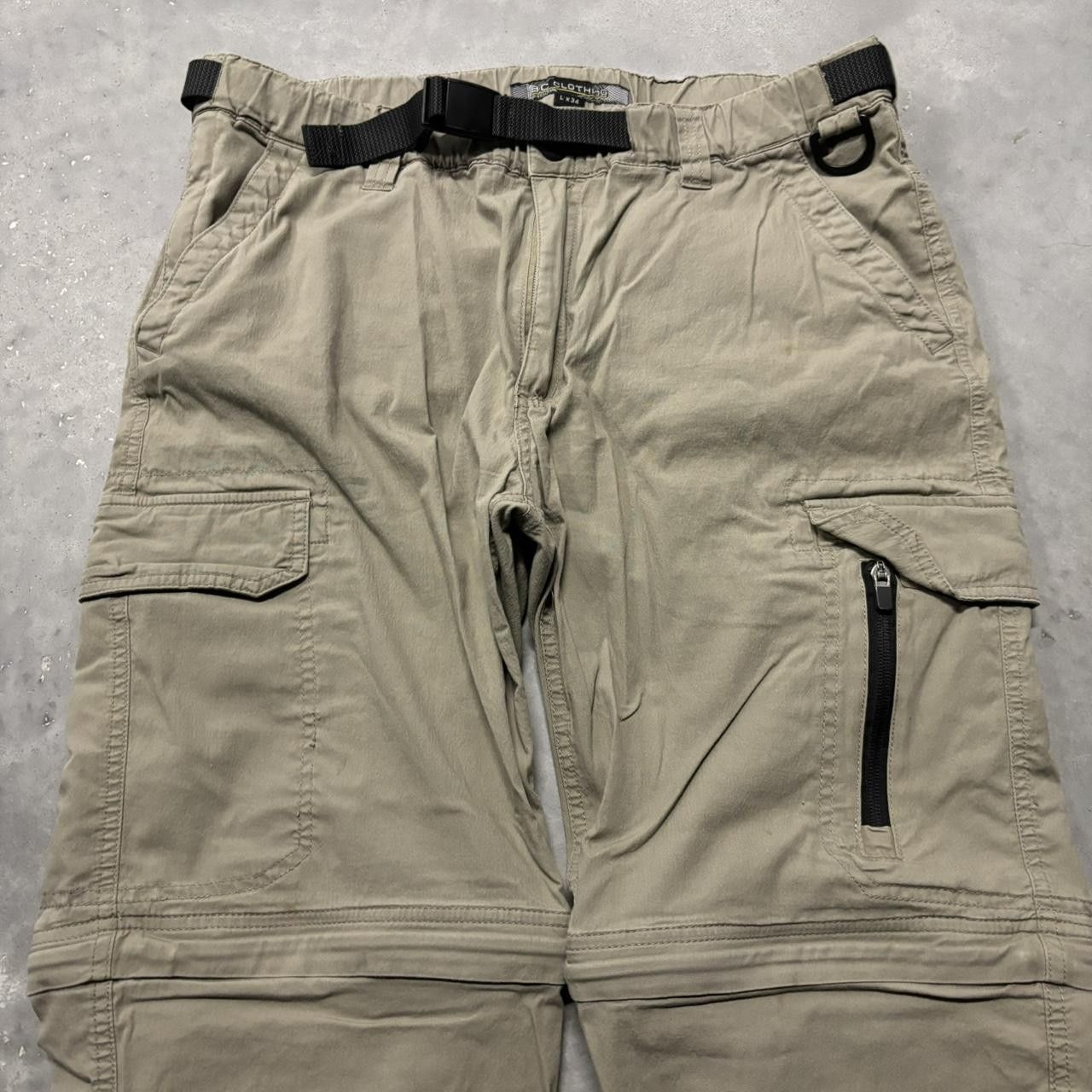 Japanese Brand × Vintage Crazy Vintage Y2K/2000s Baggy Khaki Tan Skater Utility Cargo Pants/Shorts! Size US 34 / EU 50 - 5 Thumbnail