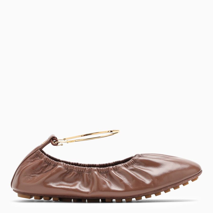 Fendi o1d2blof0824 Leather Ballerina in Brown Size US 9 / IT 39 - 1 Thumbnail