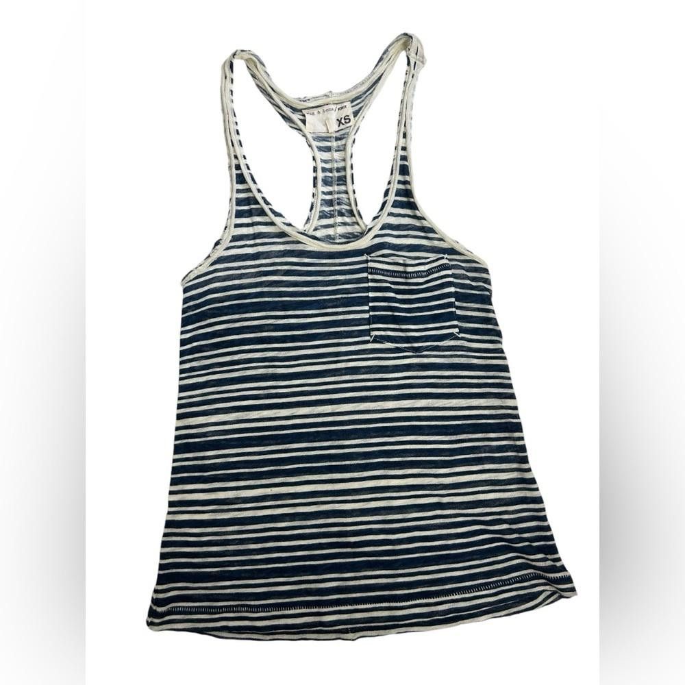 Rag & Bone rag & bone l Navy Beige Striped Racerback Tank XS Size XS / US 0-2 / IT 36-38 - 1 Thumbnail