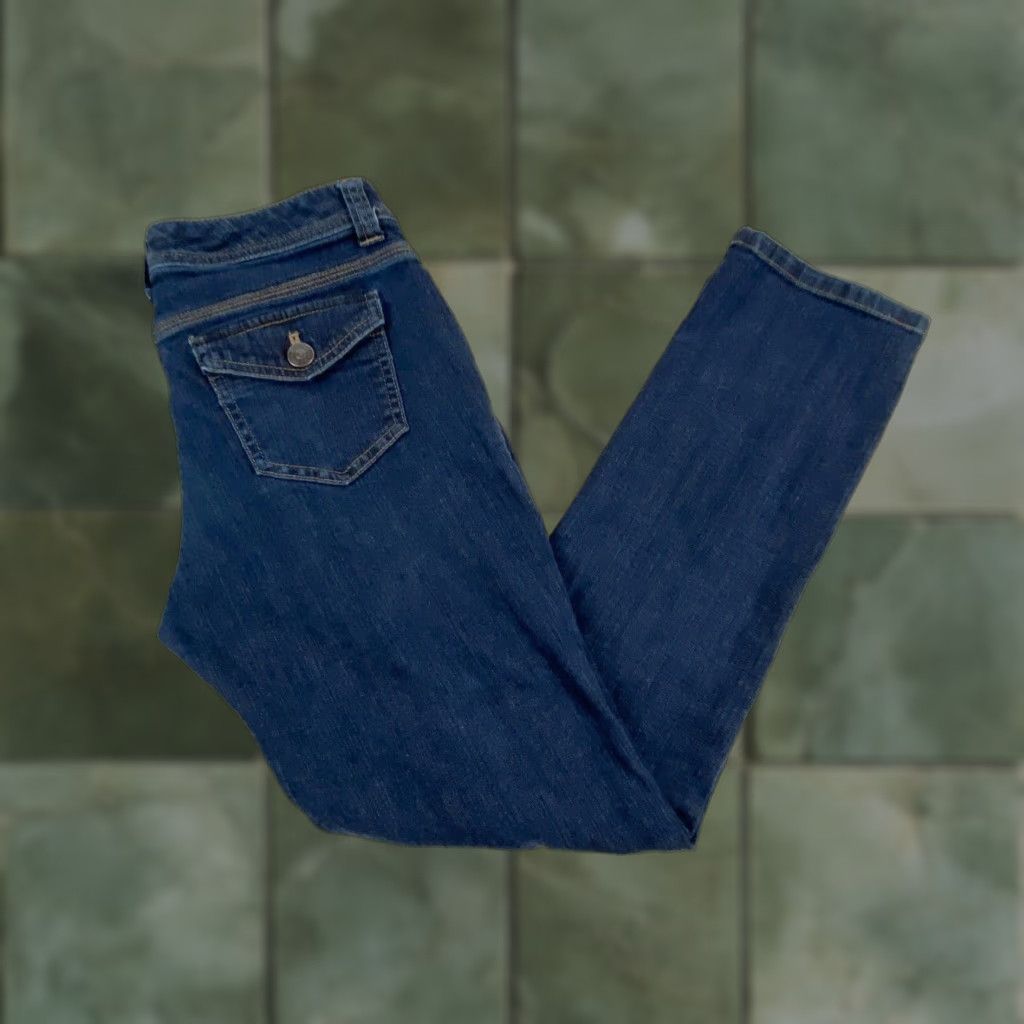 Vintage GH Bass Womens Straight Jeans Low Rise Medium Wash Blue Stretch Size 4 Size 27" / US 4 / IT 40 - 1 Thumbnail