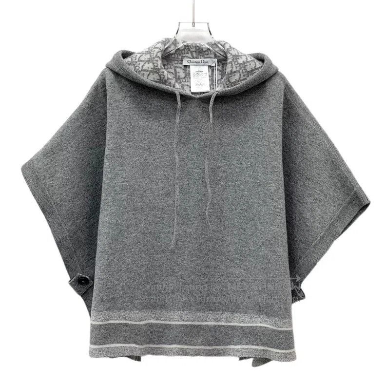 Dior Dior Gray inner logo old flower full print cashmere hooded Size XXS / US 00 / IT 34 - 1 Thumbnail