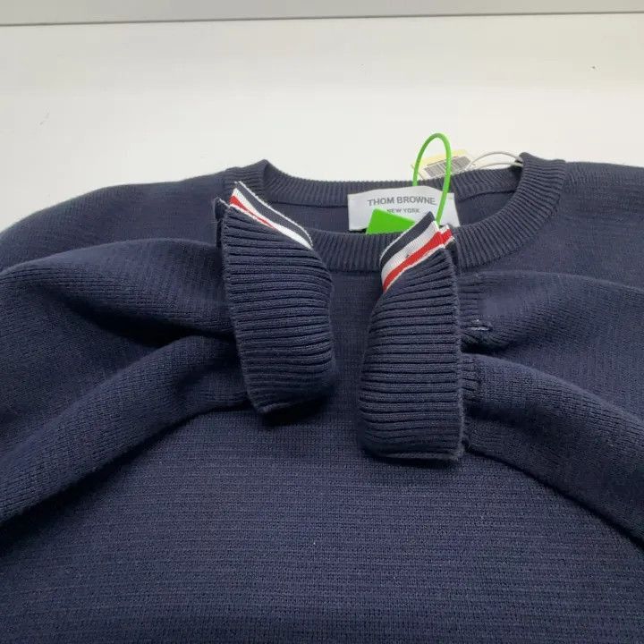 Thom Browne Thom Browne Navy Crew Neck Long Sleeve Sweater -2507 Size US M / EU 48-50 / 2 - 5 Thumbnail