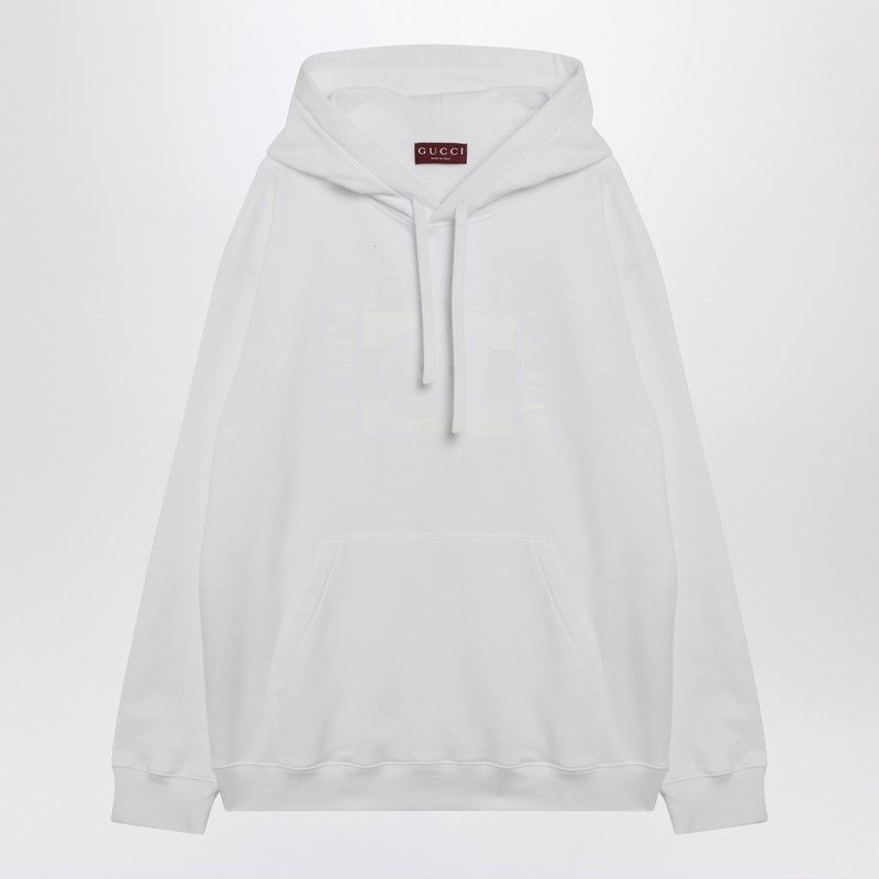 Gucci Gucci White Cotton Sweatshirt With Logo Print Size US XL / EU 56 / 4 - 1 Thumbnail