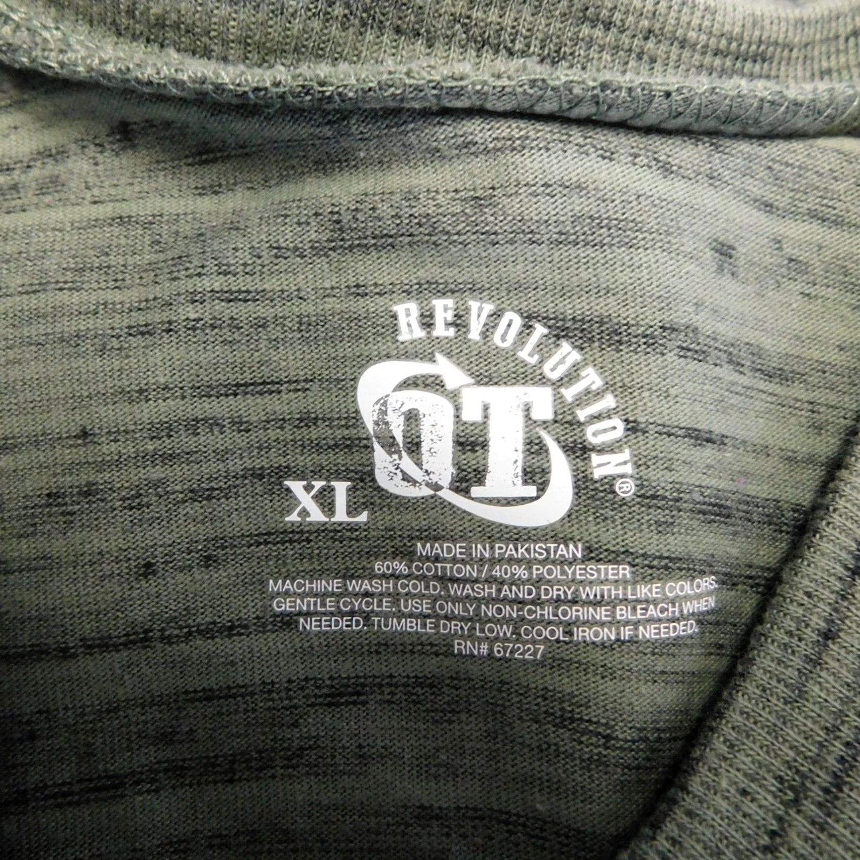 Vintage OT Revolution Men's Short Sleeve T-Shirt V-Neck Green XL Shirt Mens Size US XL / EU 56 / 4 - 3 Thumbnail