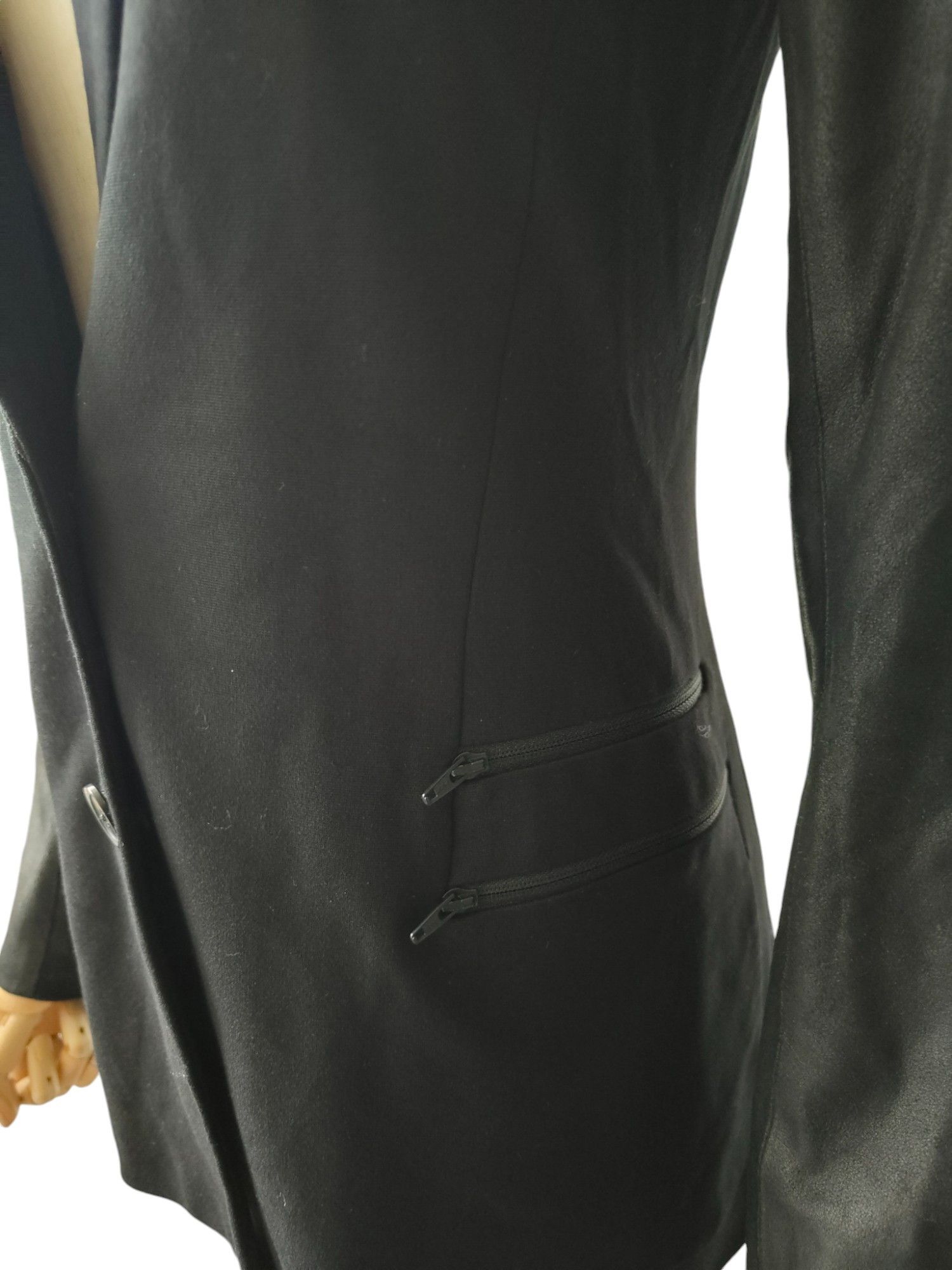 Theory Black Jacket With Goat Leather Sleeves Size XXS / US 00 / IT 34 - 5 Thumbnail
