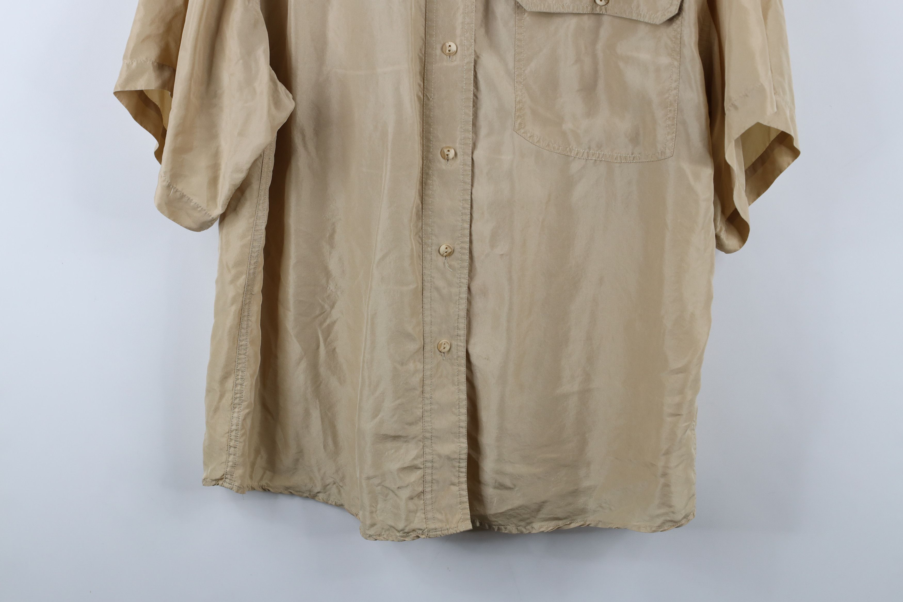 Vintage Vintage 90s Streetwear Silk Short Sleeve Button Shirt Gold Size US L / EU 52-54 / 3 - 3 Thumbnail