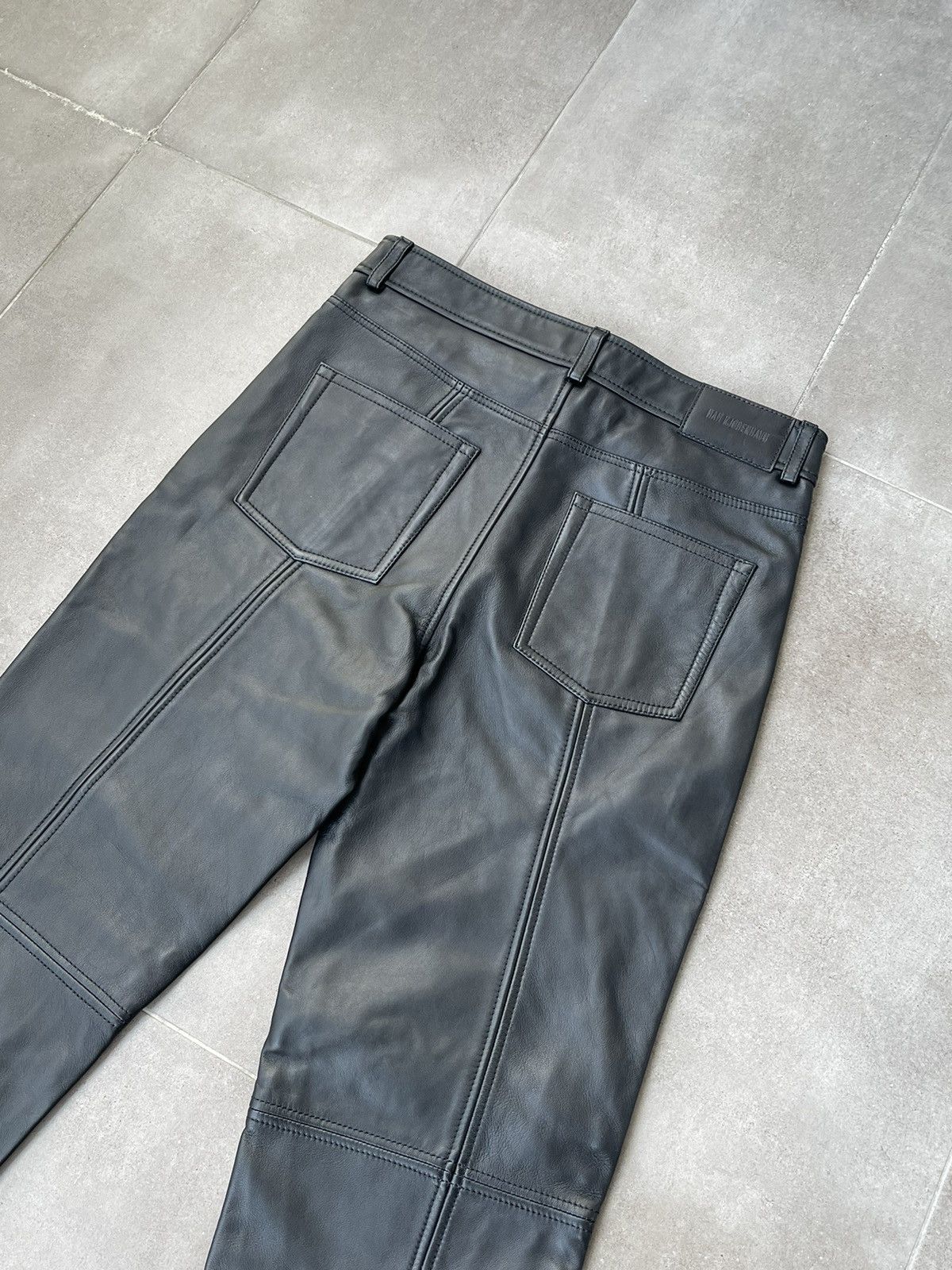 Han Kjobenhavn SS23 !DSWT! Han Kjobenhavn "HK" Knee Logo Leather Pants Size US 32 / EU 48 - 16 Thumbnail