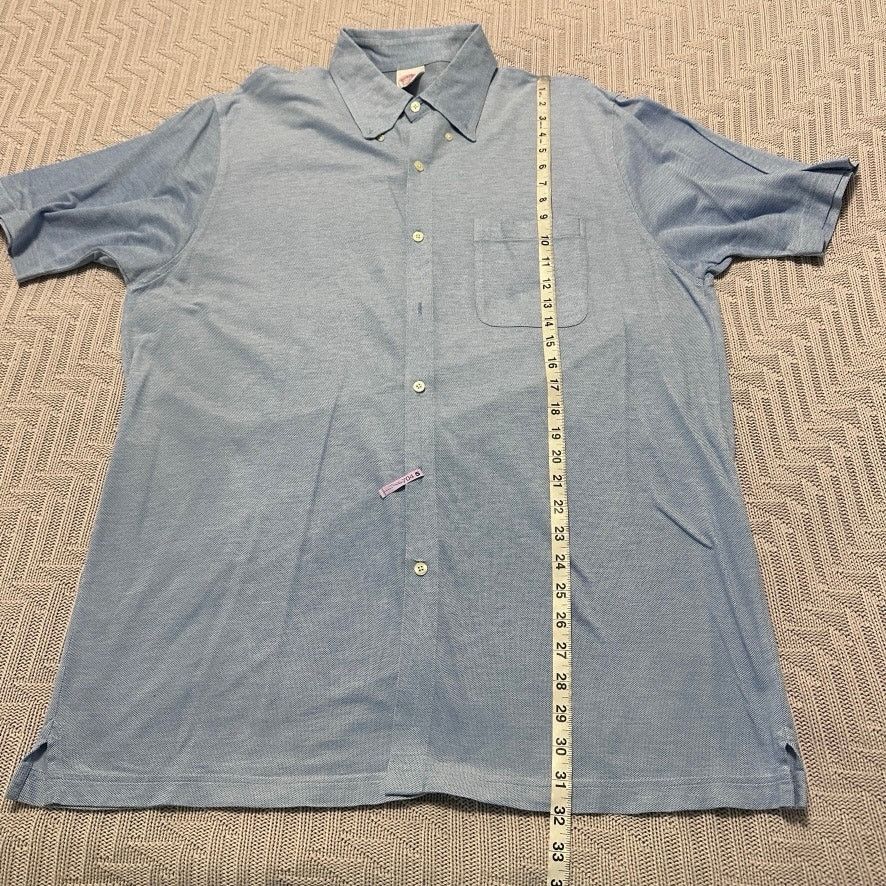 Brooks Brothers Brooks Brothers blue jersey knit short sleeve button down Size US M / EU 48-50 / 2 - 7 Thumbnail