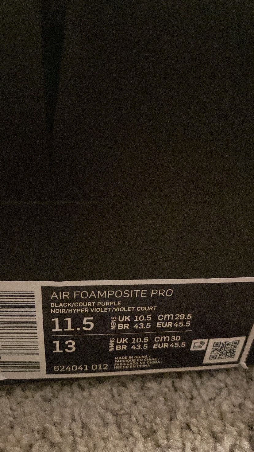 Nike Nike Air Foamposite Pro Purple Camo Size US 11.5 / EU 44-45 - 6 Thumbnail