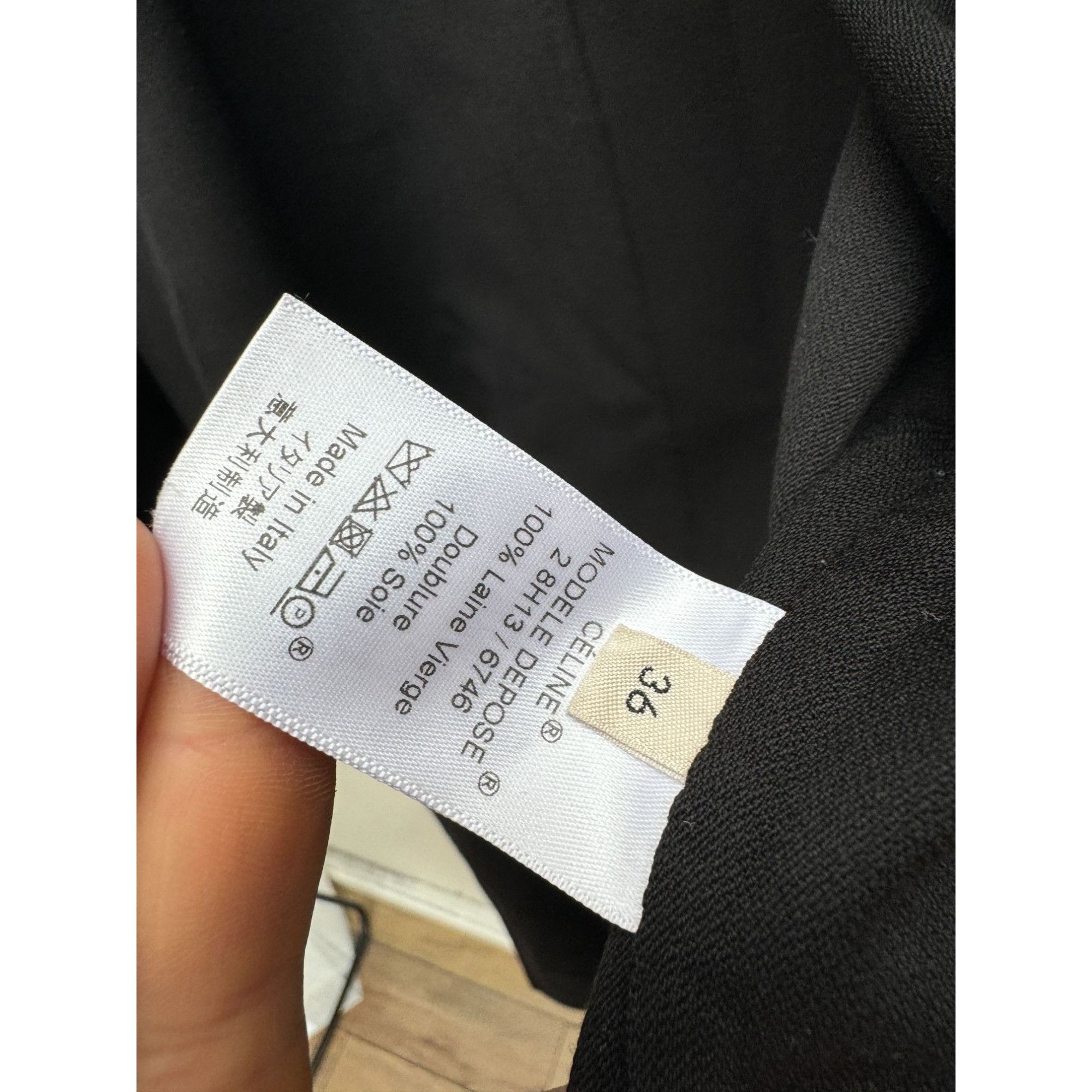 Celine Phoebe Philo Black Wool Coat Size S / US 4 / IT 40 - 5 Thumbnail