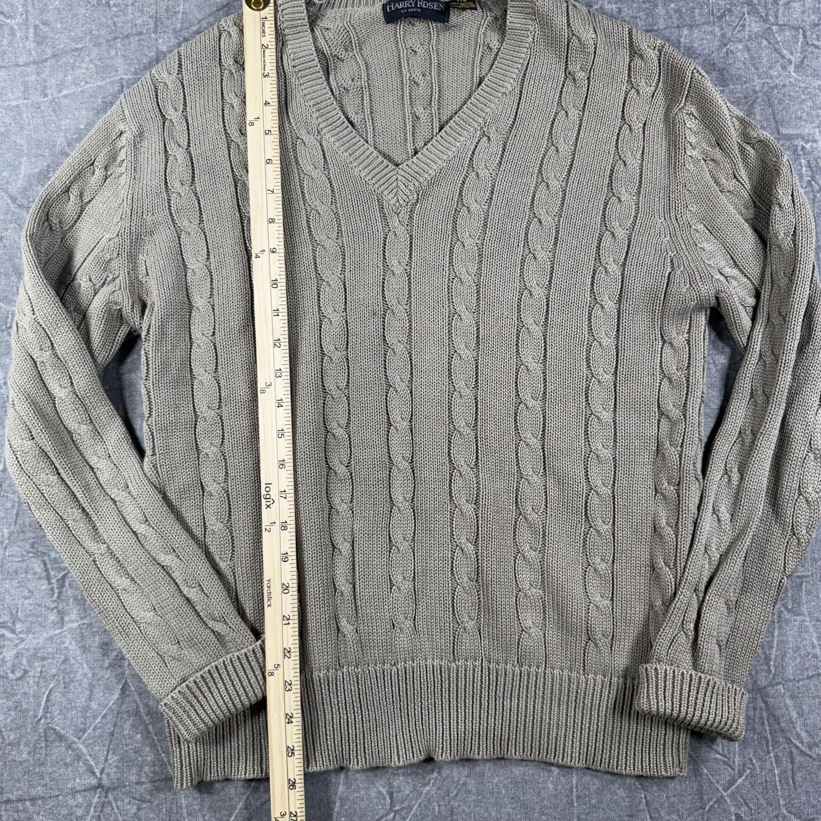 Harry Rosen Harry Rosen Sweater Men's L Brown V-Neck Cotton Knit Size US L / EU 52-54 / 3 - 3 Thumbnail