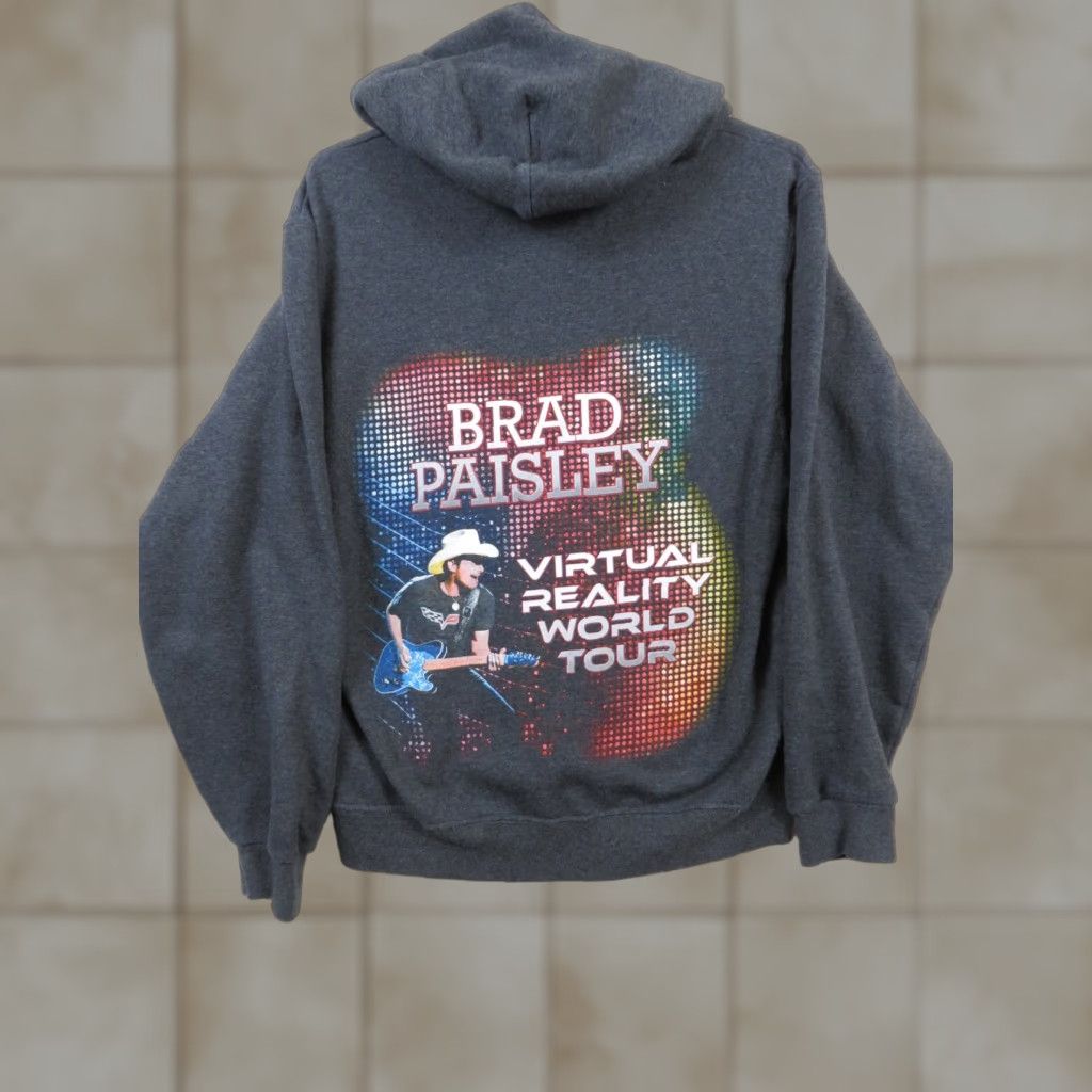 Jerzees Brad Paisley Virtual Reality World Tour Mens Hoodie Sweatshirt Sz S Gray JERZEES Graphic Print Pullover Casual Long Sleeve Colorful Music Country Size US S / EU 44-46 / 1 - 1 Thumbnail