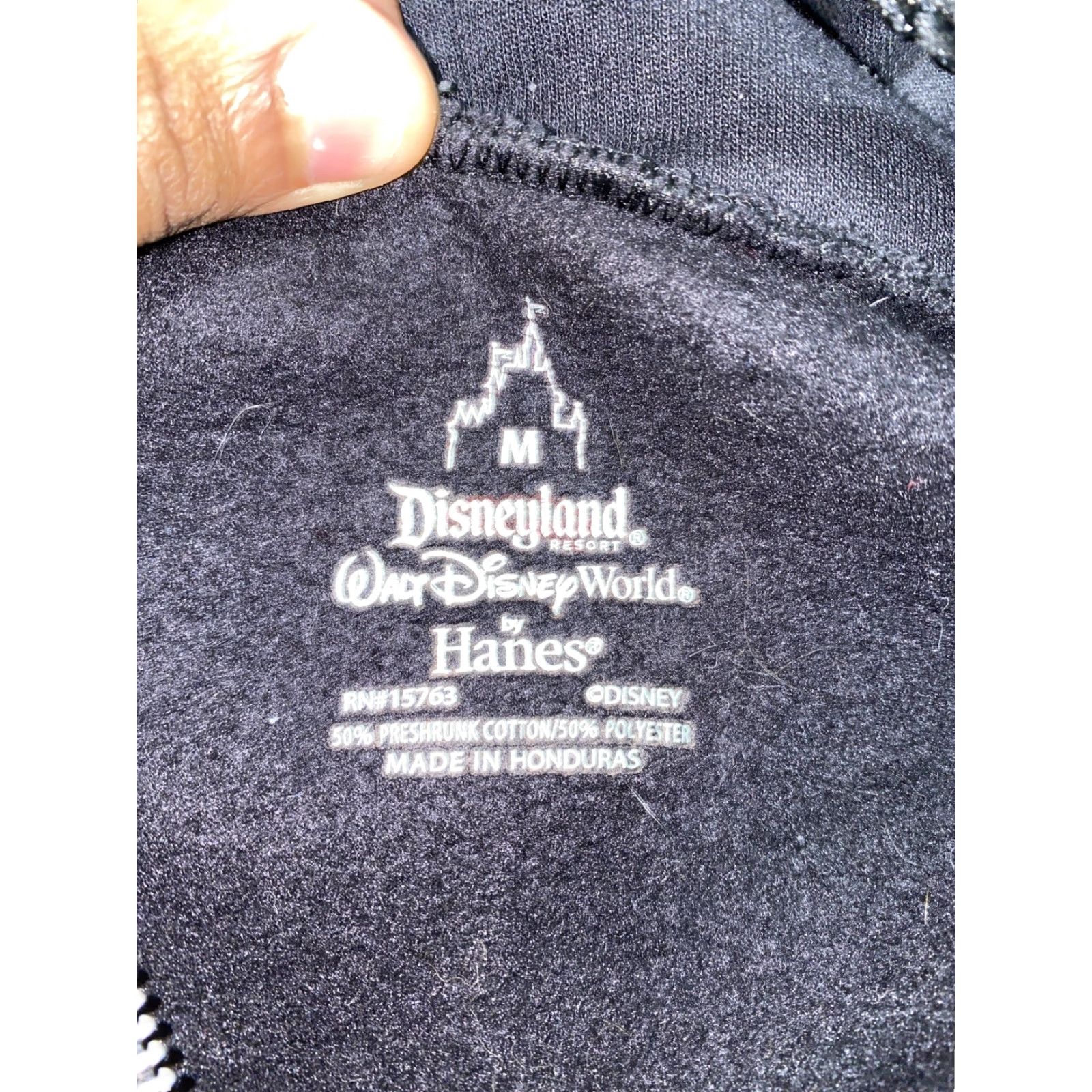 Vintage Disneyland Hoodie Mens Black Fleece Lined Full Zip Size M Size US M / EU 48-50 / 2 - 6 Thumbnail