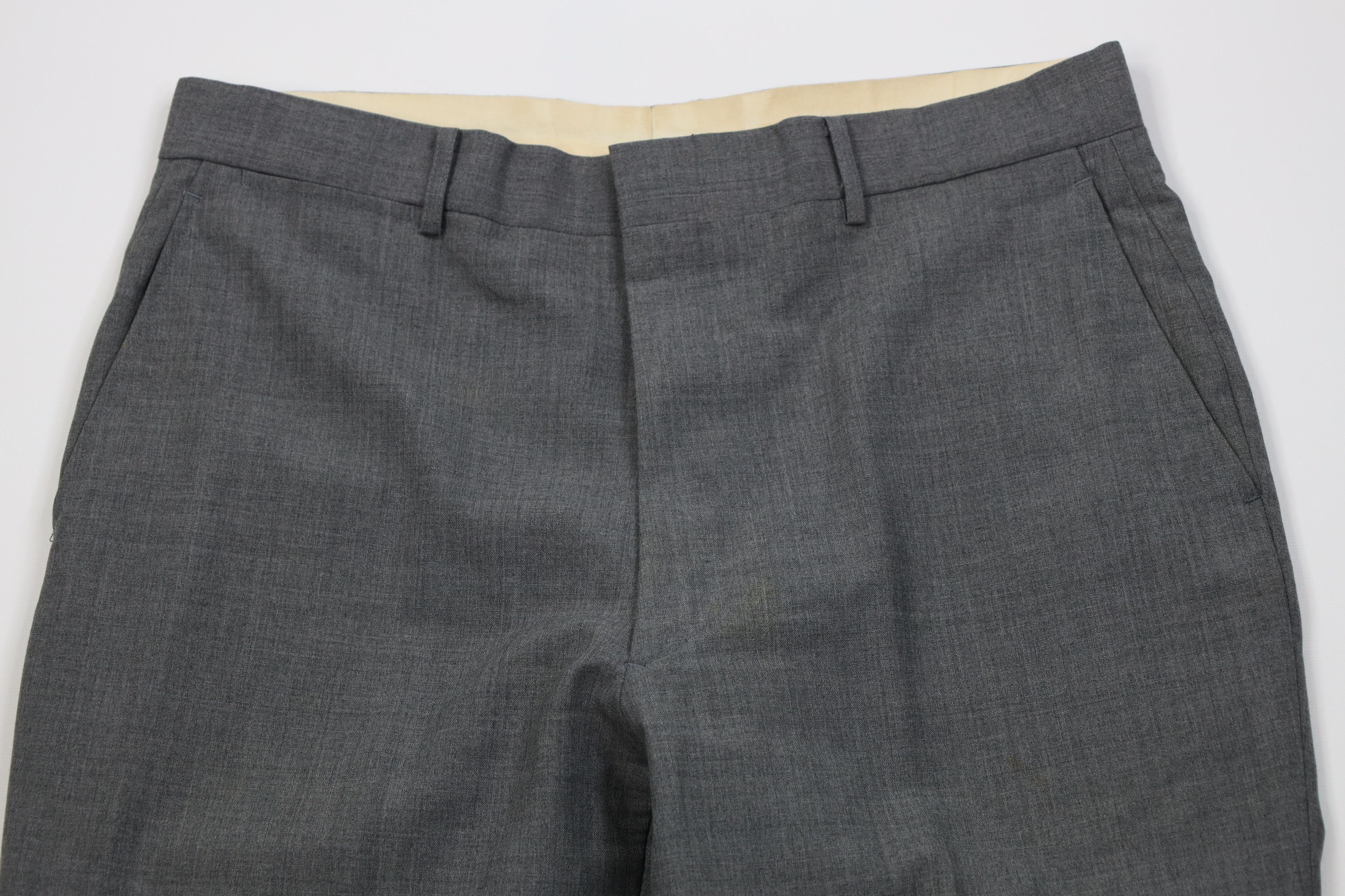 Vintage Vintage 70s Streetwear Wool Knit Wide Leg Chino Pants Gray Size US 32 / EU 48 - 2 Thumbnail