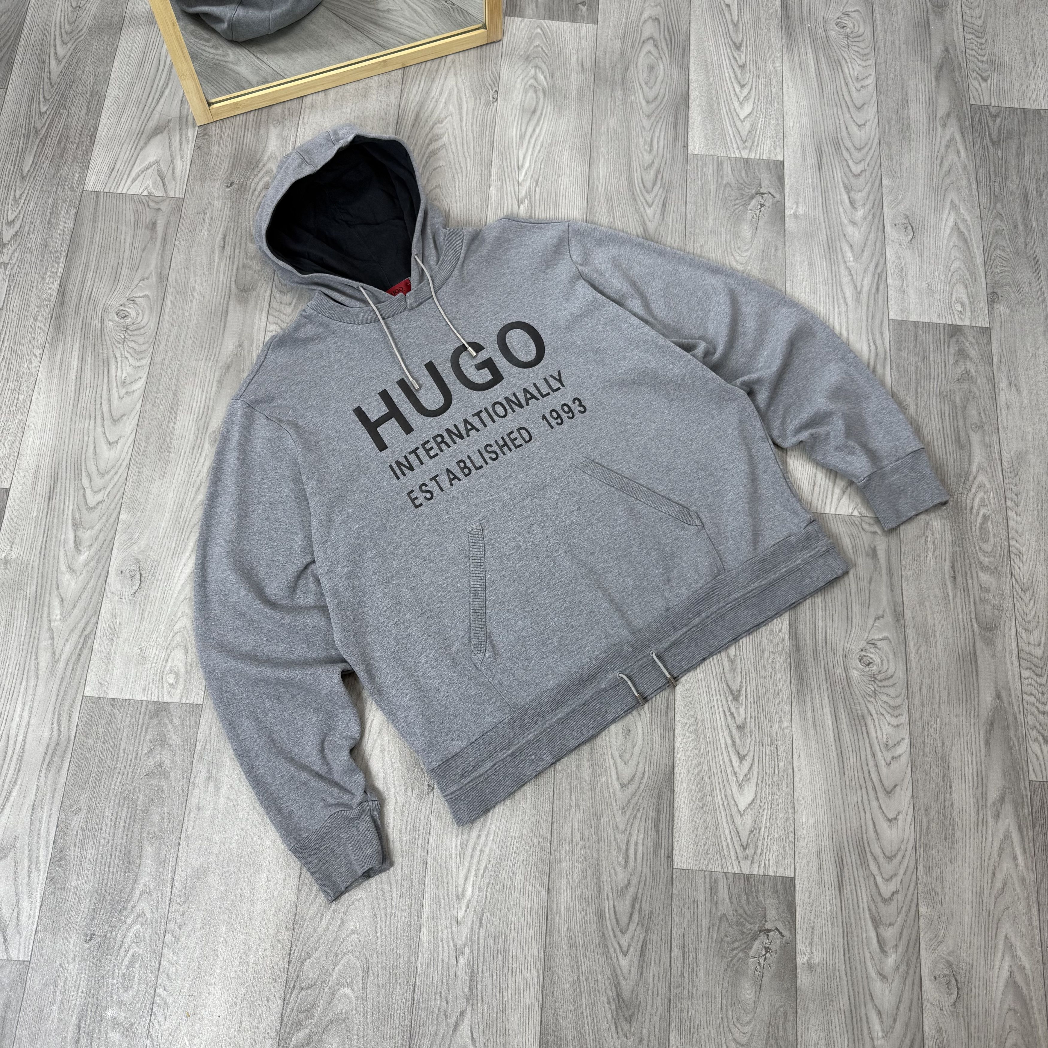 Hugo Boss HUGO by Hugo Boss Graphic Grey Hoodie Hooded Sweat Size US XL / EU 56 / 4 - 4 Thumbnail