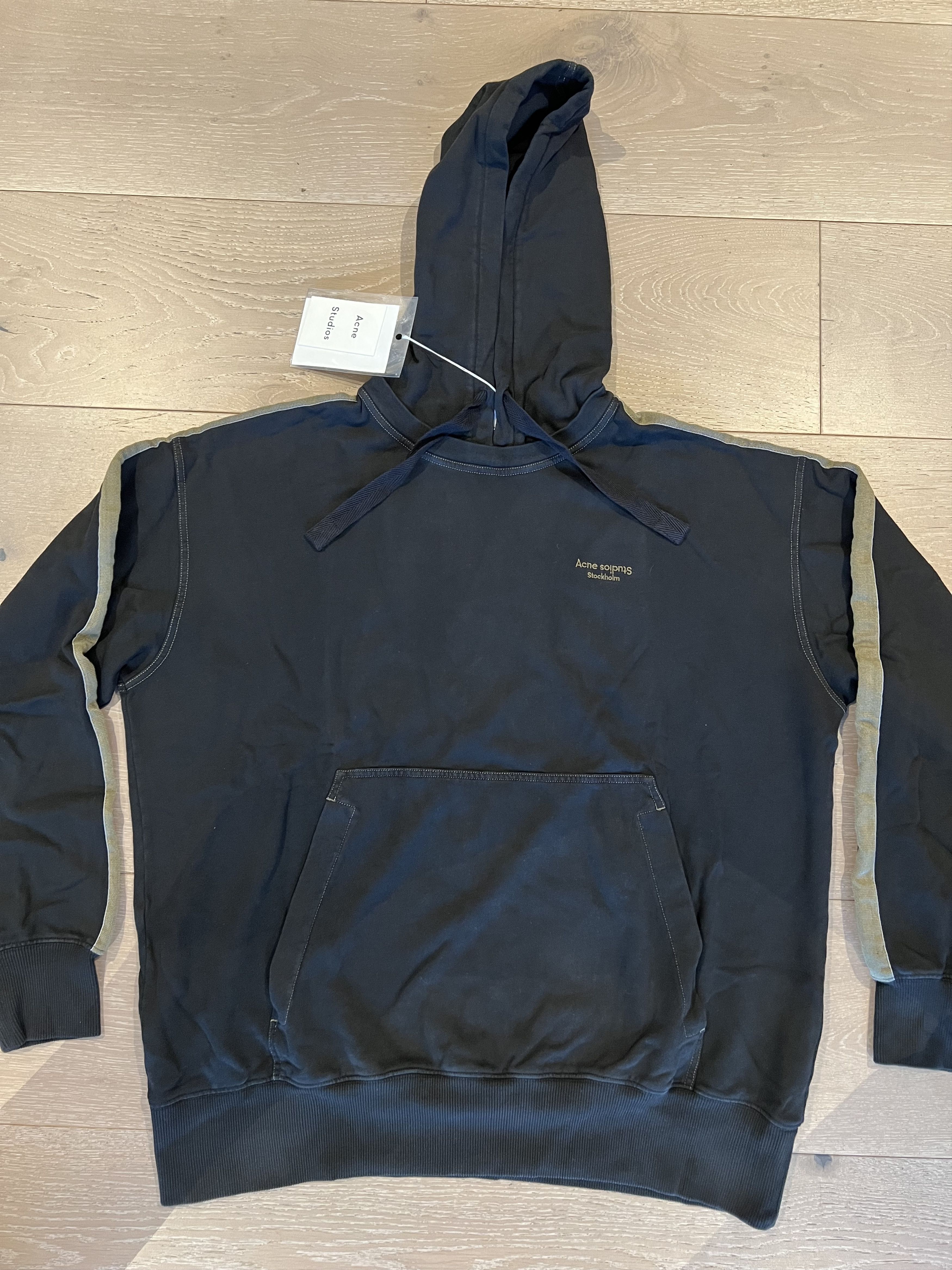 Acne Studios 💚 Acne Studios Black/Green Striped Hoodie Large NEW Size US L / EU 52-54 / 3 - 3 Thumbnail
