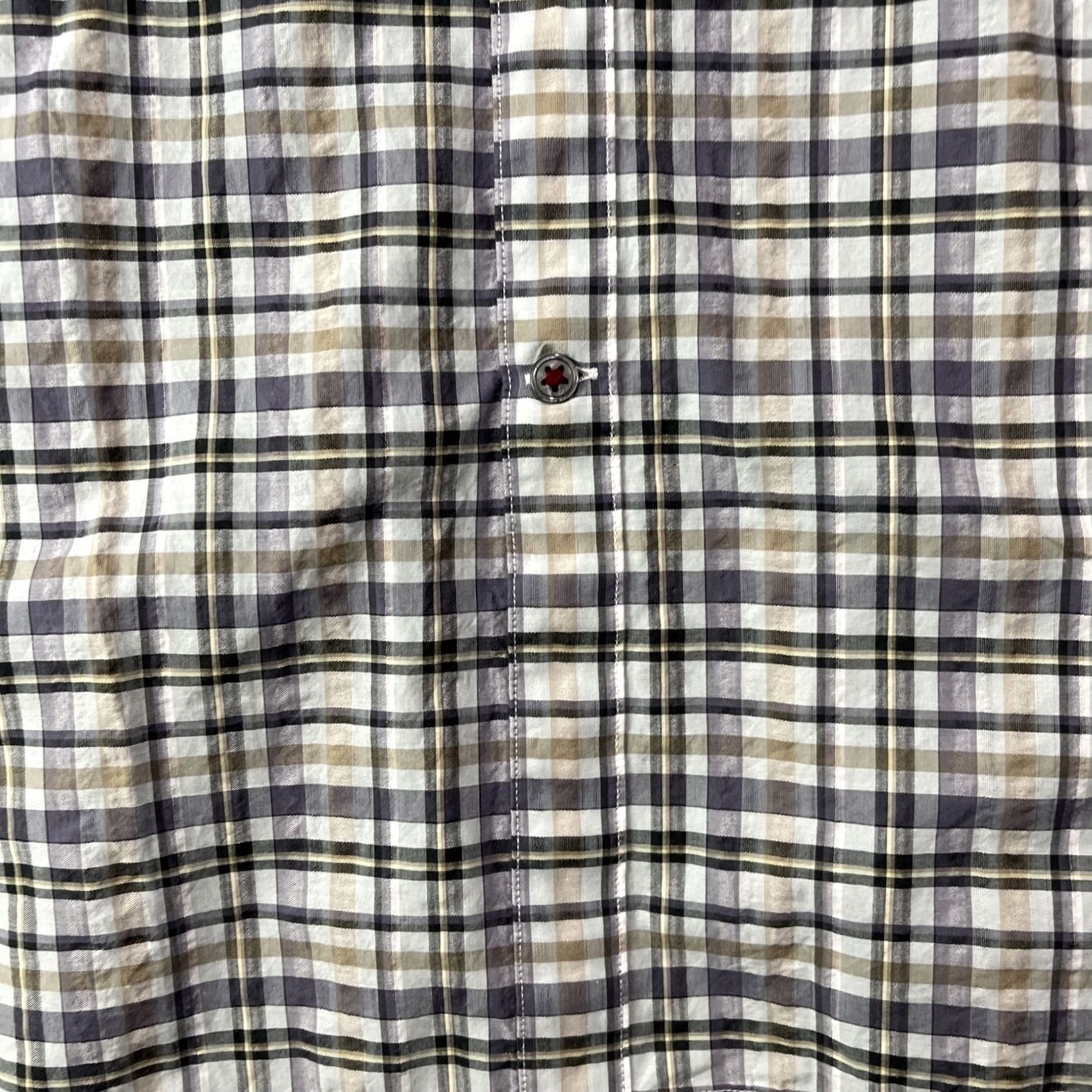John Varvatos John Varvatos Shirt Mens 2XL XXL Purple Button Down Checked Long Sleeve Pocket Size US XXL / EU 58 / 5 - 5 Thumbnail